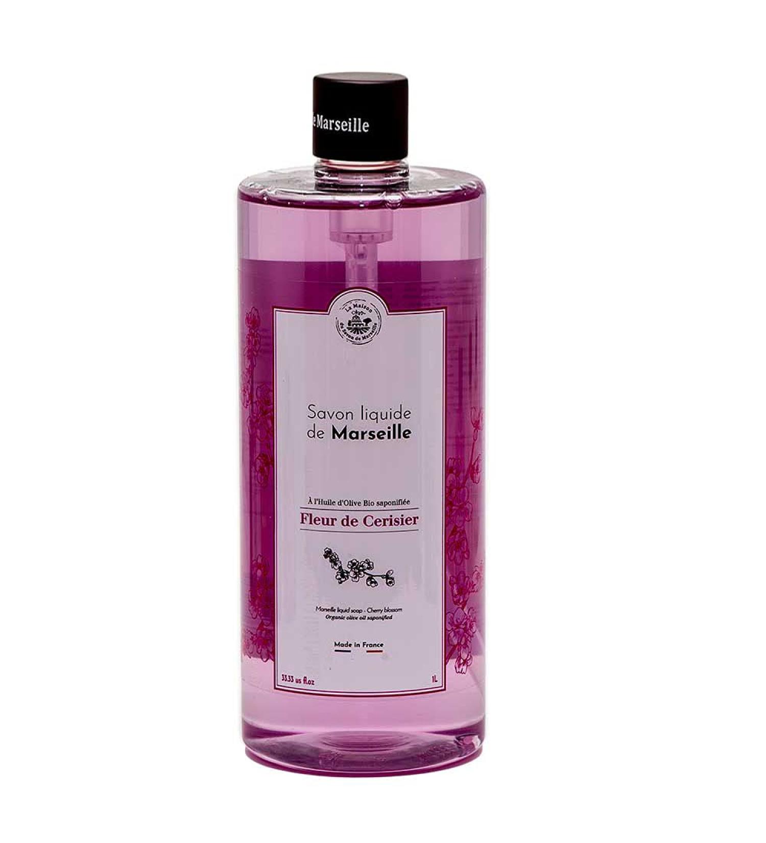 La Maison du Savon de Marseille French Liquid Soap Hand Wash Cherry Blossom 1 Litre