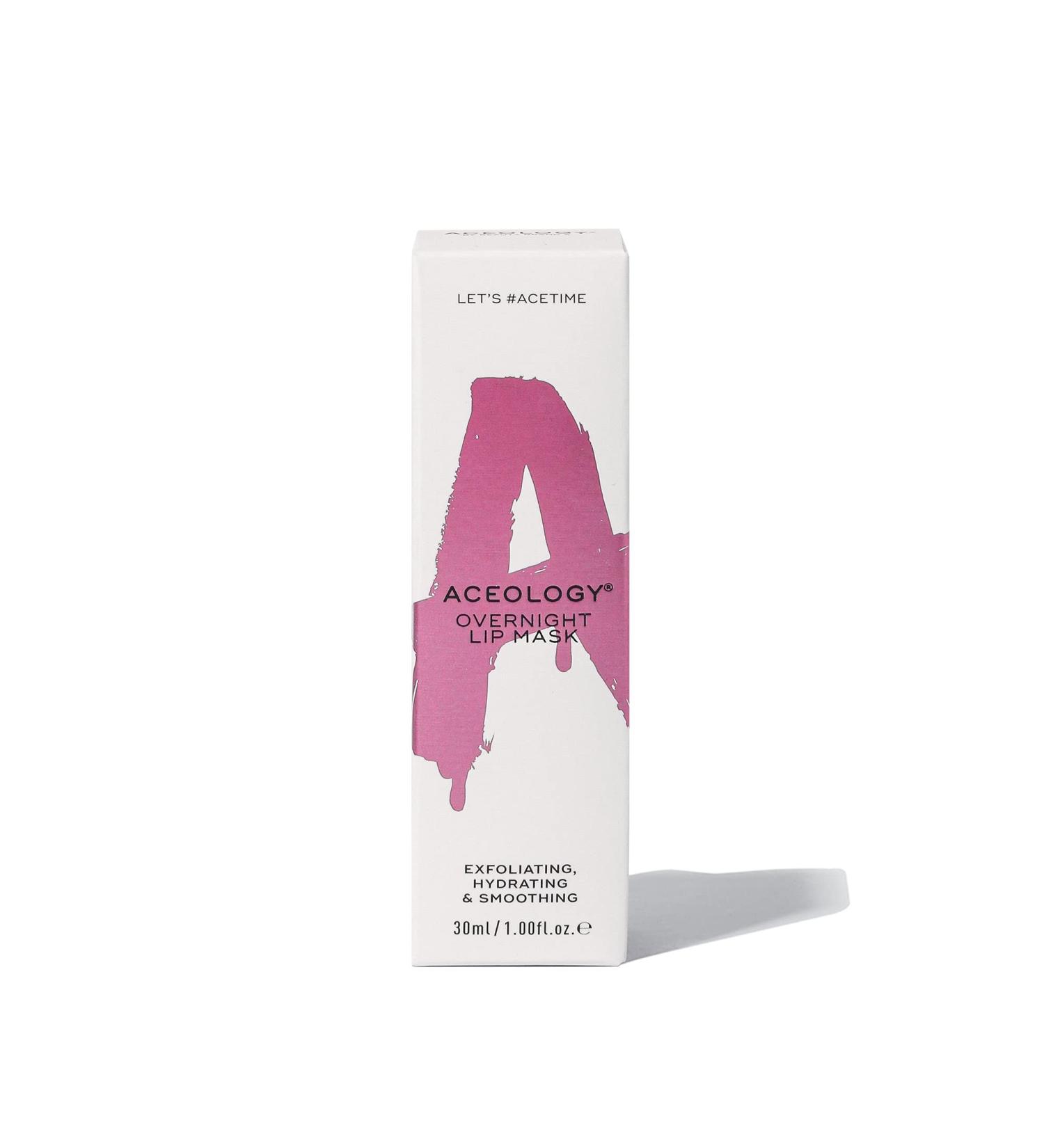 Aceology Beauty Overnight Lip Mask - Exfoliating Hydrating & Smoothing | 1oz - Shop Internationally for Soft Kissable Lips - Buy Online on GoSupps.com