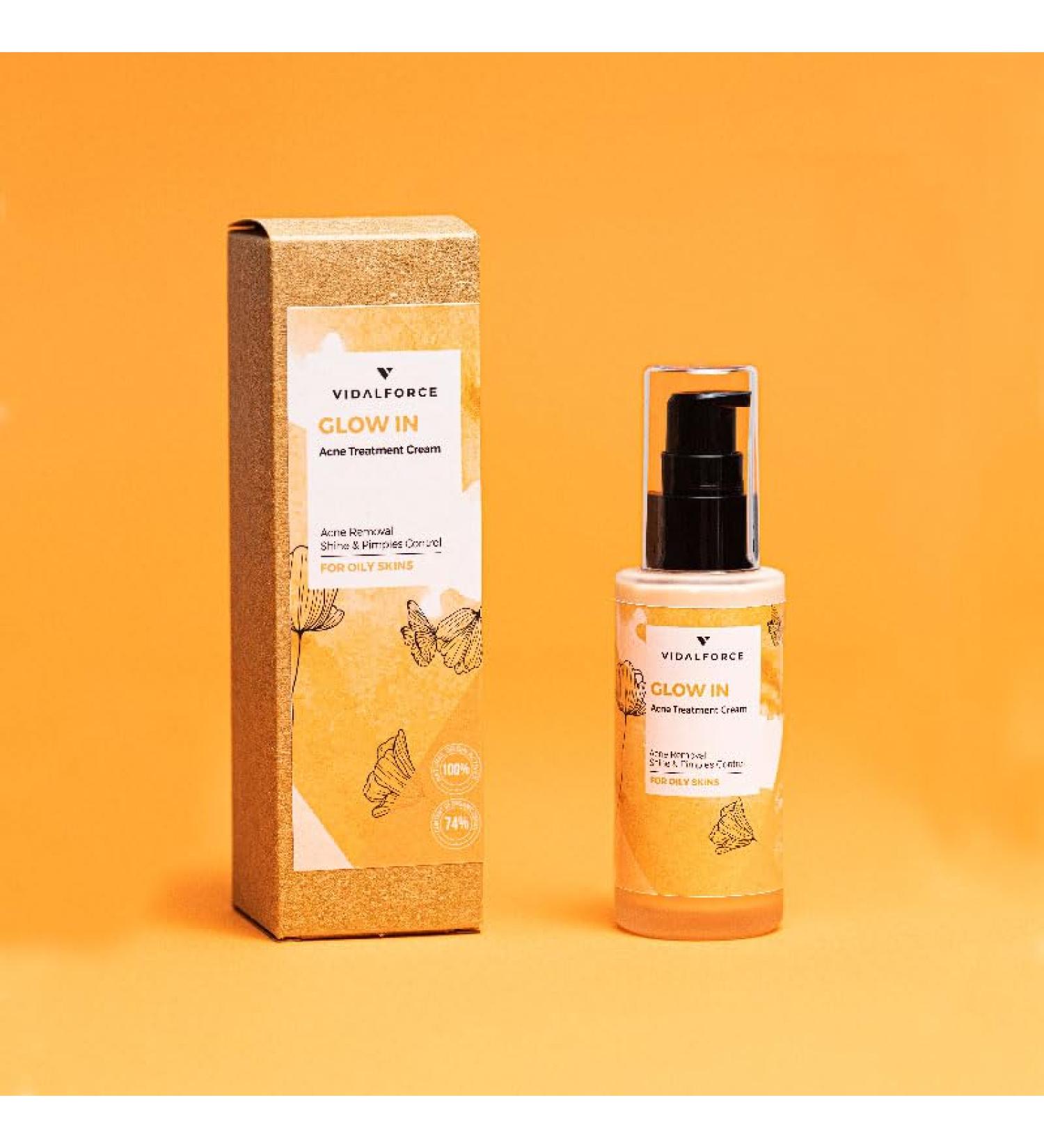 GLOW IN: 100% Natural and 74% ORGANIC Anti-Acne Cream. Acne cream with salicylic acid and niacinamide. Reduces blackheads and comedones - Buy Online on GoSupps.com