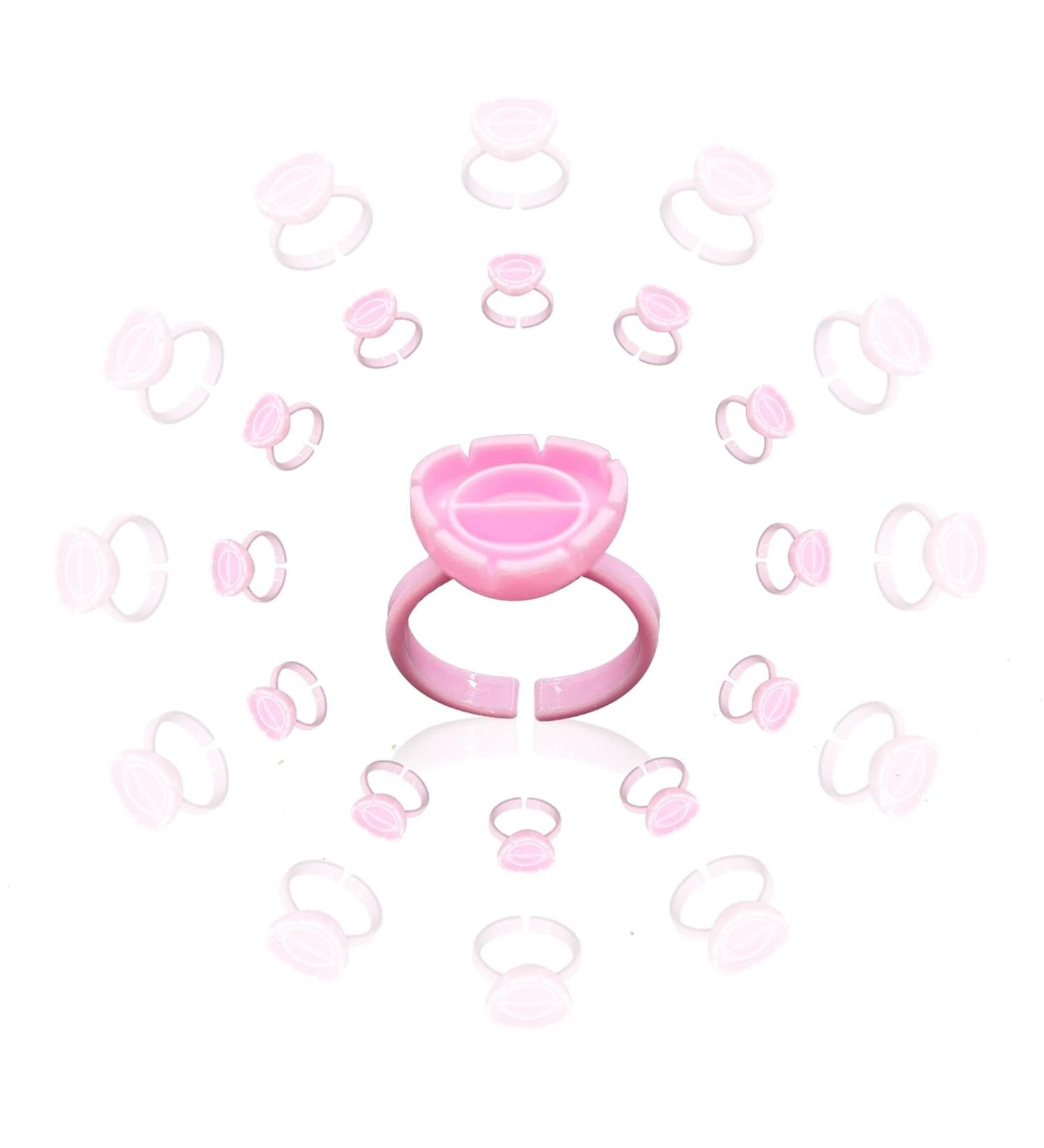 100 PCS Adhesive Holder Ring Cups for Eyelash Extensions - Pink Fanning Cups - Disposable Glue Rings - Essential Eyelash Extension Accessories - Buy Online on GoSupps.com