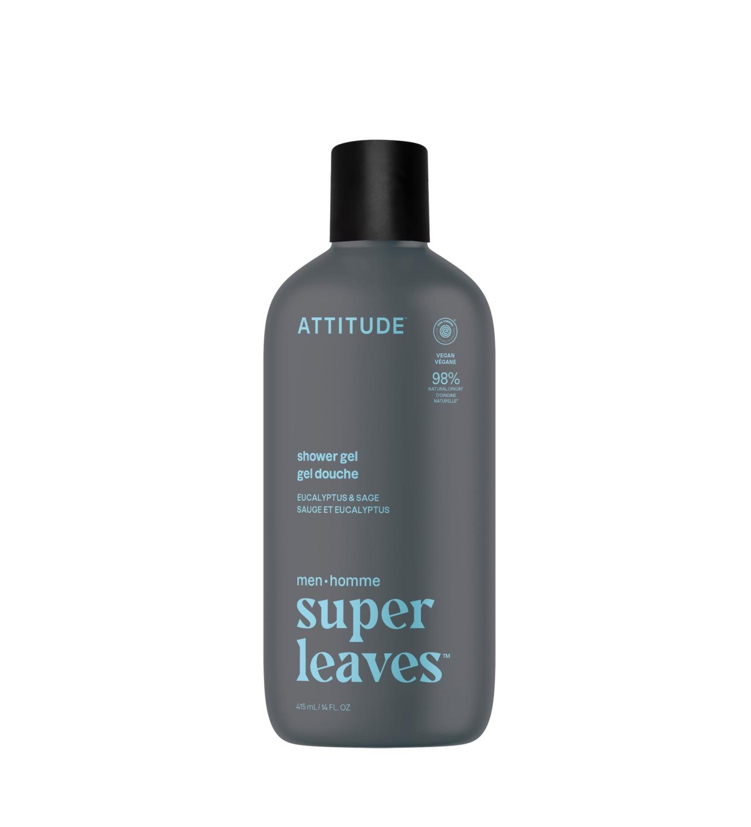 ATTITUDE Shower Gel Body Wash for Men 98% Natural Origin Ingredients Paraben & Phthalate Free EWG Verified Cleanses Without Drying Eucalyptus & Sage 14 Fl Oz Eucalyptus & Sage 14 Fl Oz (Pack of 1) - Buy Online on GoSupps.com