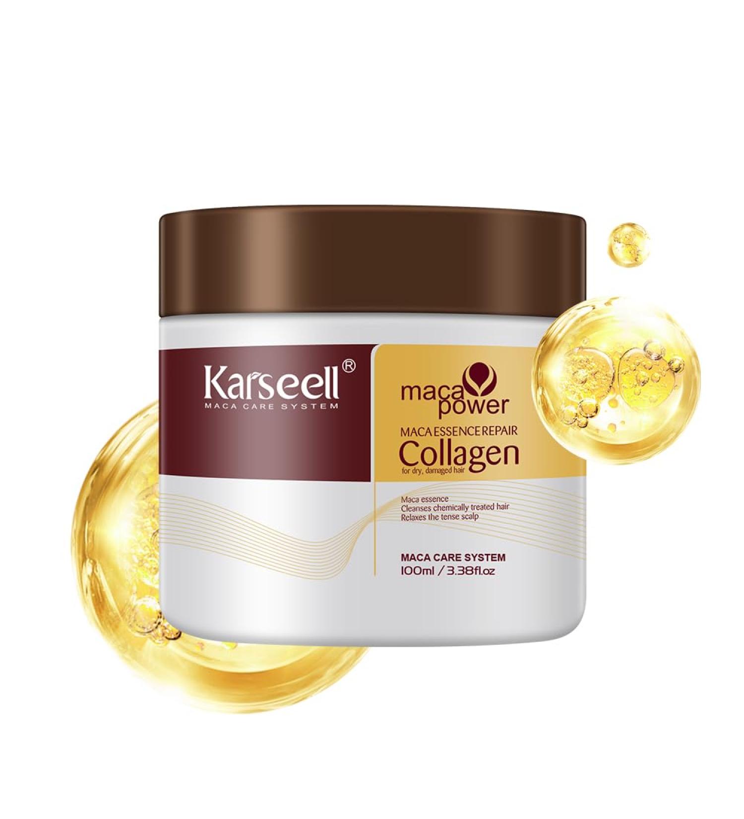  Karseell Karseell Collagen Hair Mask 100ml Maca Essence Argan Oil Hair Mask Deep Repair for Dry and Damaged Hair - Buy Online on GoSupps.com