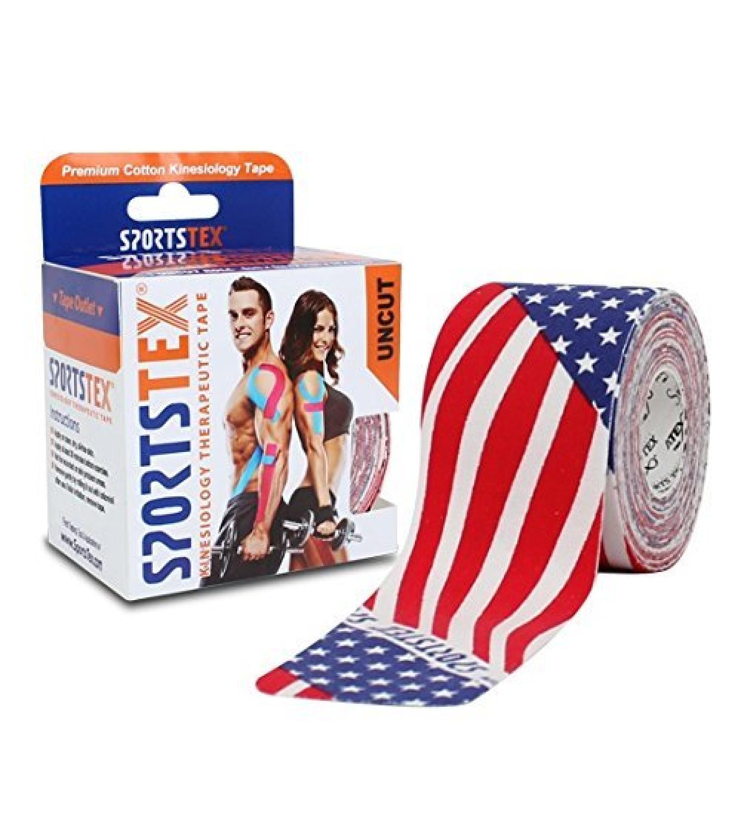 Sports Tex Kinesiology Tape 5cm x 5m US Flag - Single Roll, Made in Korea - Available in Various Colors - 1 Count - Buy Online on GoSupps.com