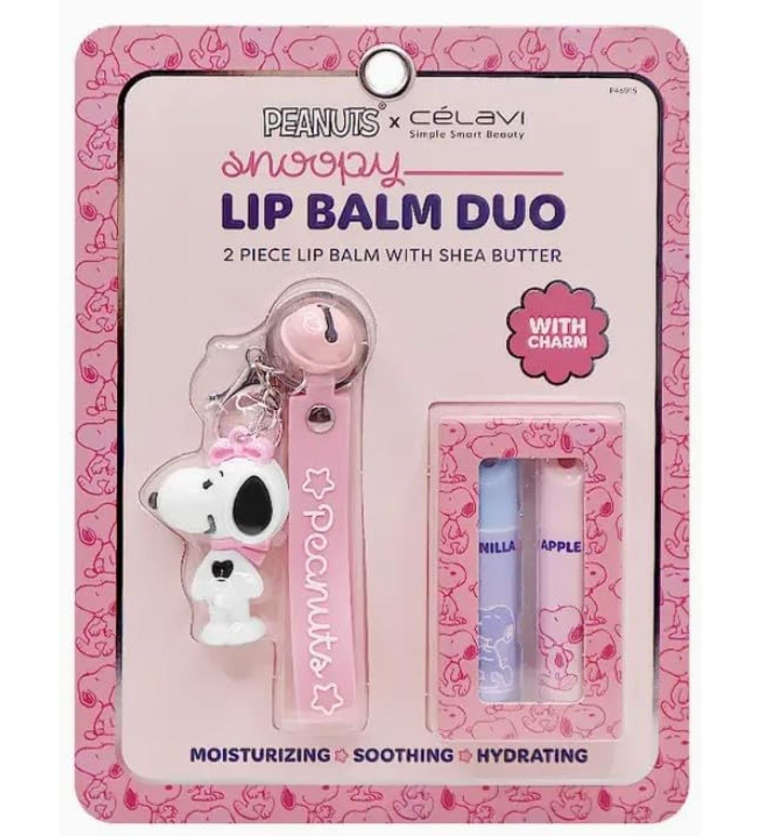 Celavi Peanuts Snoopy Lip Balm Duo Charm Keychain