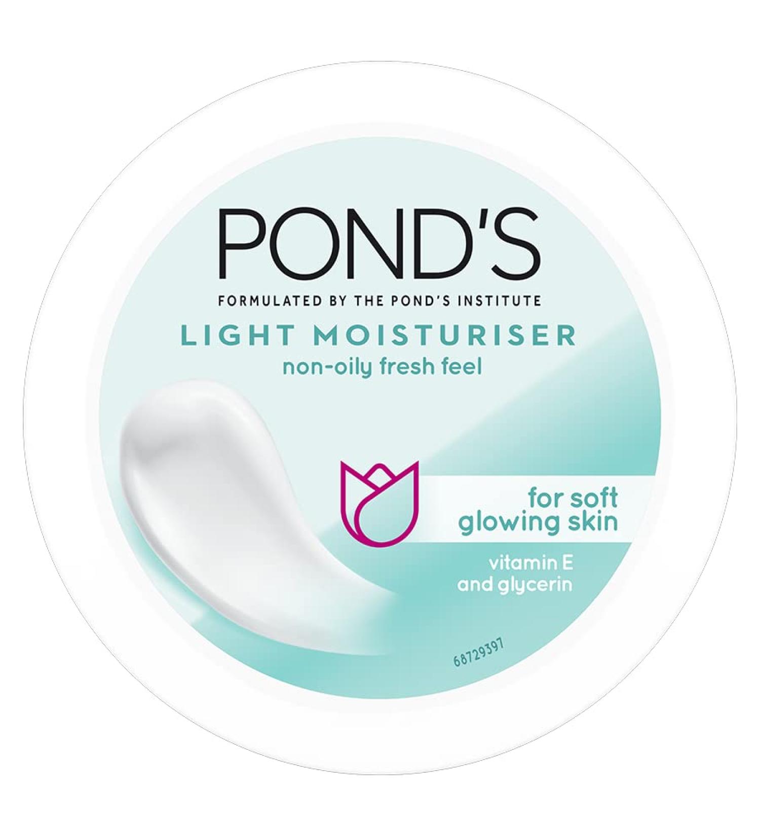 POND'S Light Face Moisturizer 200 ml Daily Lightweight Non-Oily Cream with Vitamin E for Soft Glowing Skin SPF 15 - With Vitamin C & Niacinamide - Buy Online on GoSupps.com