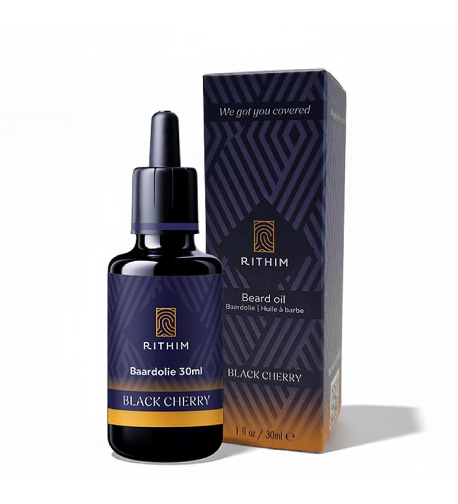 Rithim Black Cherry Beard Oil 30 ml Beard Care Intense fragrance Sensitive skin Promotes beard growth with among other things black cumin & cherry seed oil