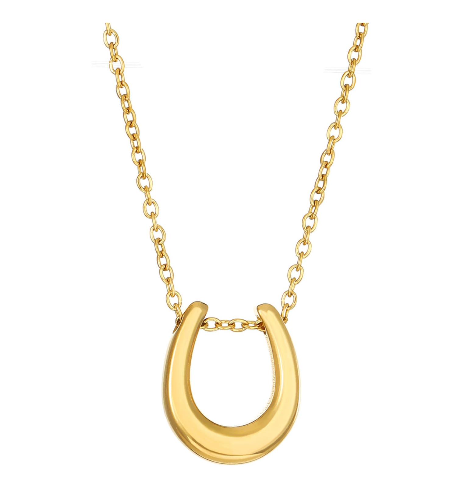 OralGos Horseshoe Necklace for Women - U Shape Wedding Jewelry | Perfect Valentine's Day Anniversary & Birthday Gift in Gold - Buy Online on GoSupps.com