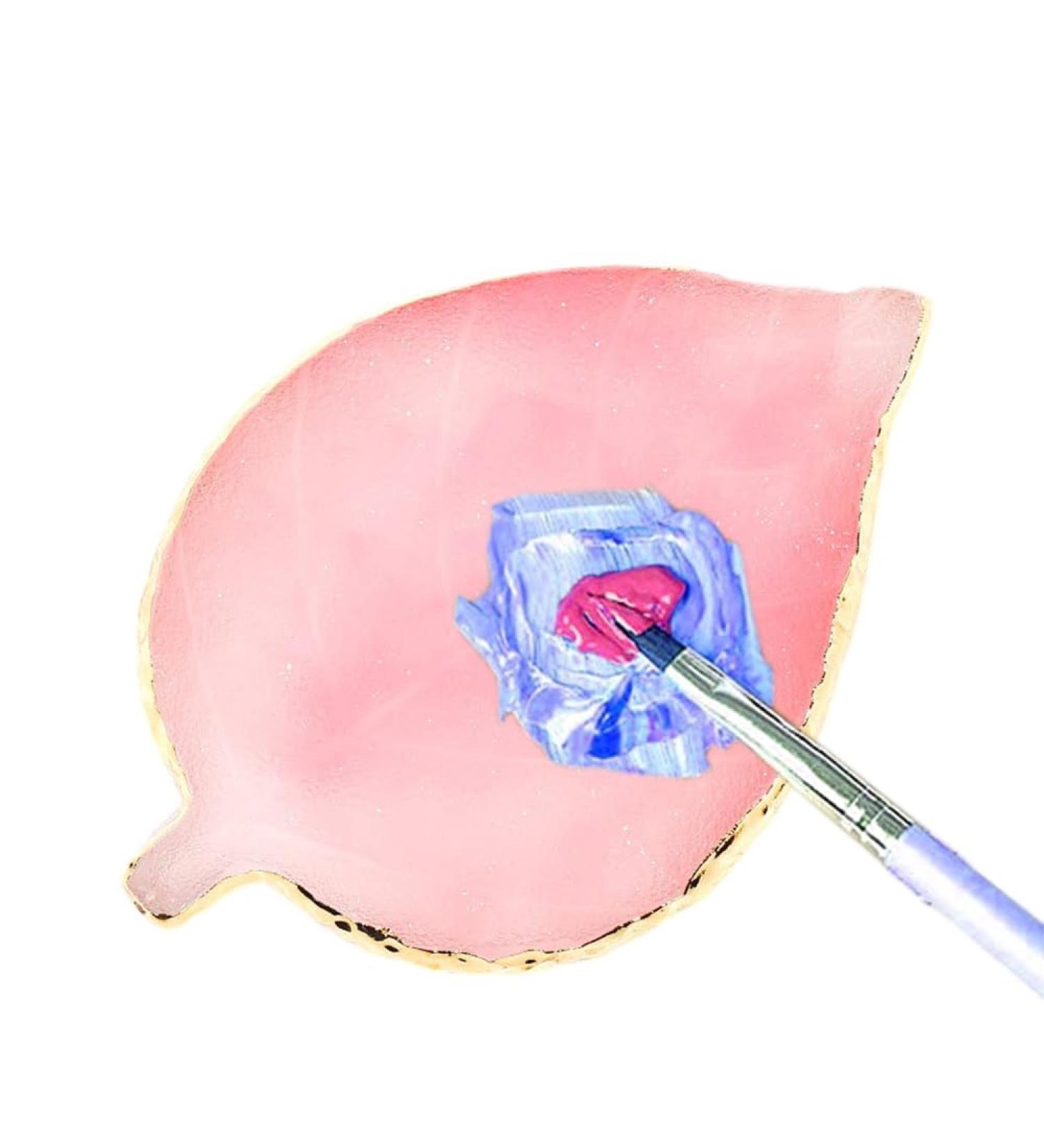  Uposao Nail Art Palettes Resin Mixing Palette Color Mixing Tray Gold Stand for Makeup Beauty Nail Art - Buy Online on GoSupps.com