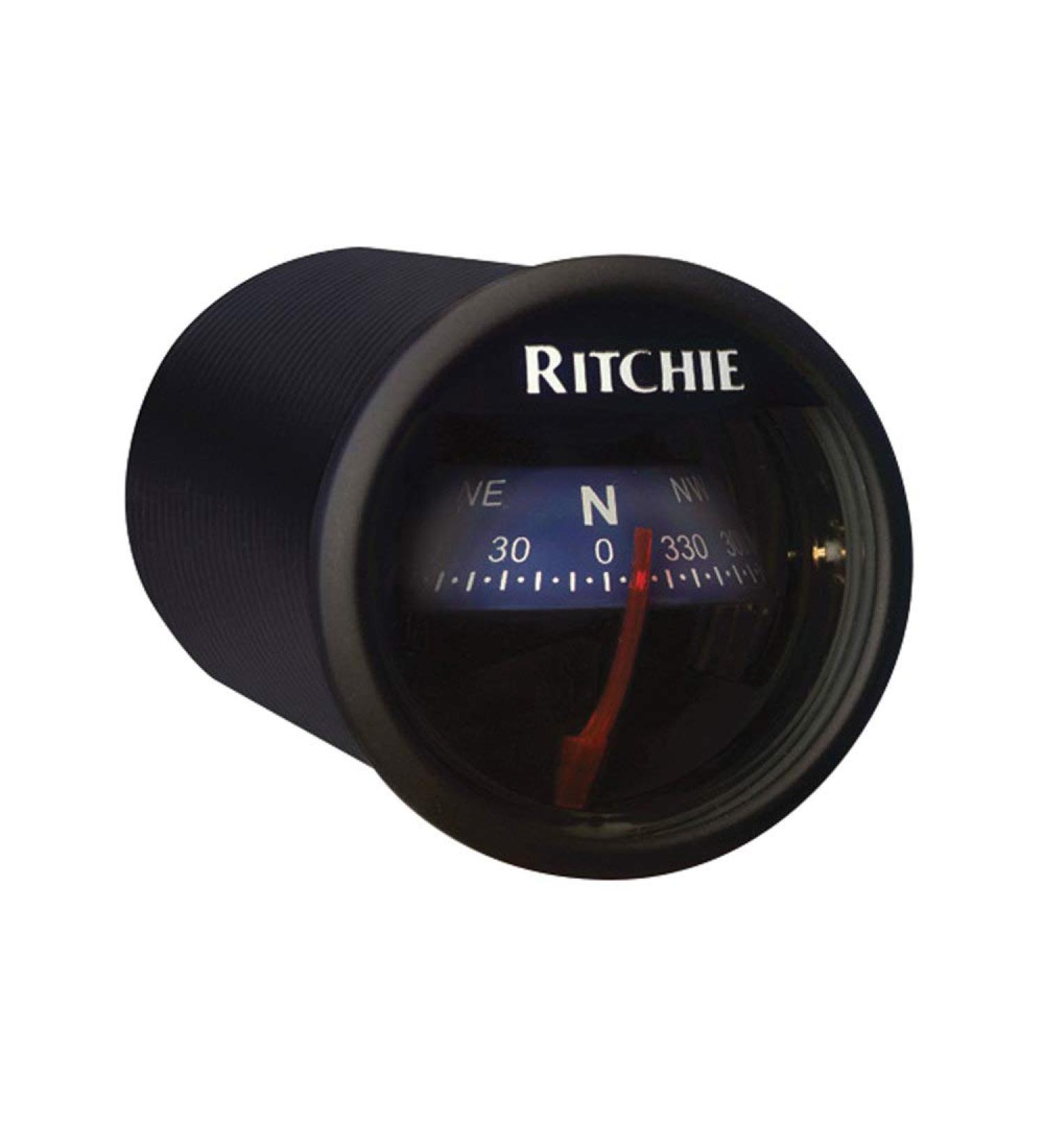 Ritchie Navigation RitchieSport X-21BU - Black Housing with Blue 2-inch Direct Reading Dial Dash Mount Compass