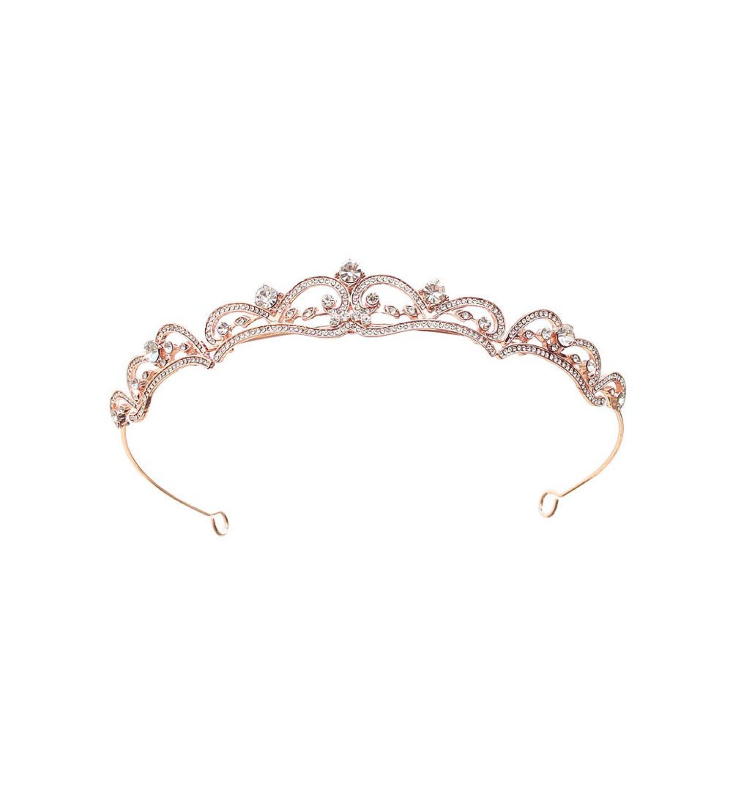 Araluky Rhinestone Crown Crystal Bridal Tiara - Princess Crown for Women and Girls - Rose Gold - Buy Online on GoSupps.com