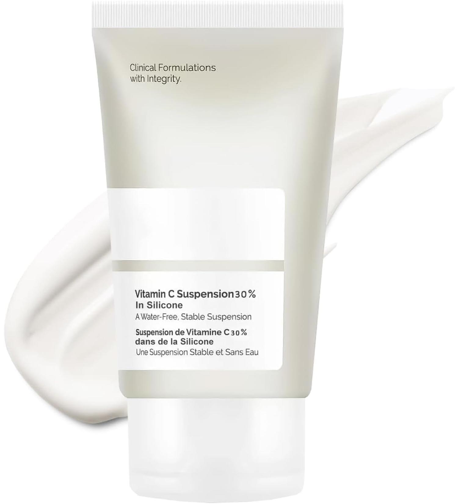 Vitamin C Moisturiser for Face - Vitamin C Suspension 30% in Silicone Brightening & Anti-Aging Cream for Smooth Lines Dark Spot Reduction -Vitamin C Cream Day & Night Formula 1 oz / 30 mL - Buy Online on GoSupps.com