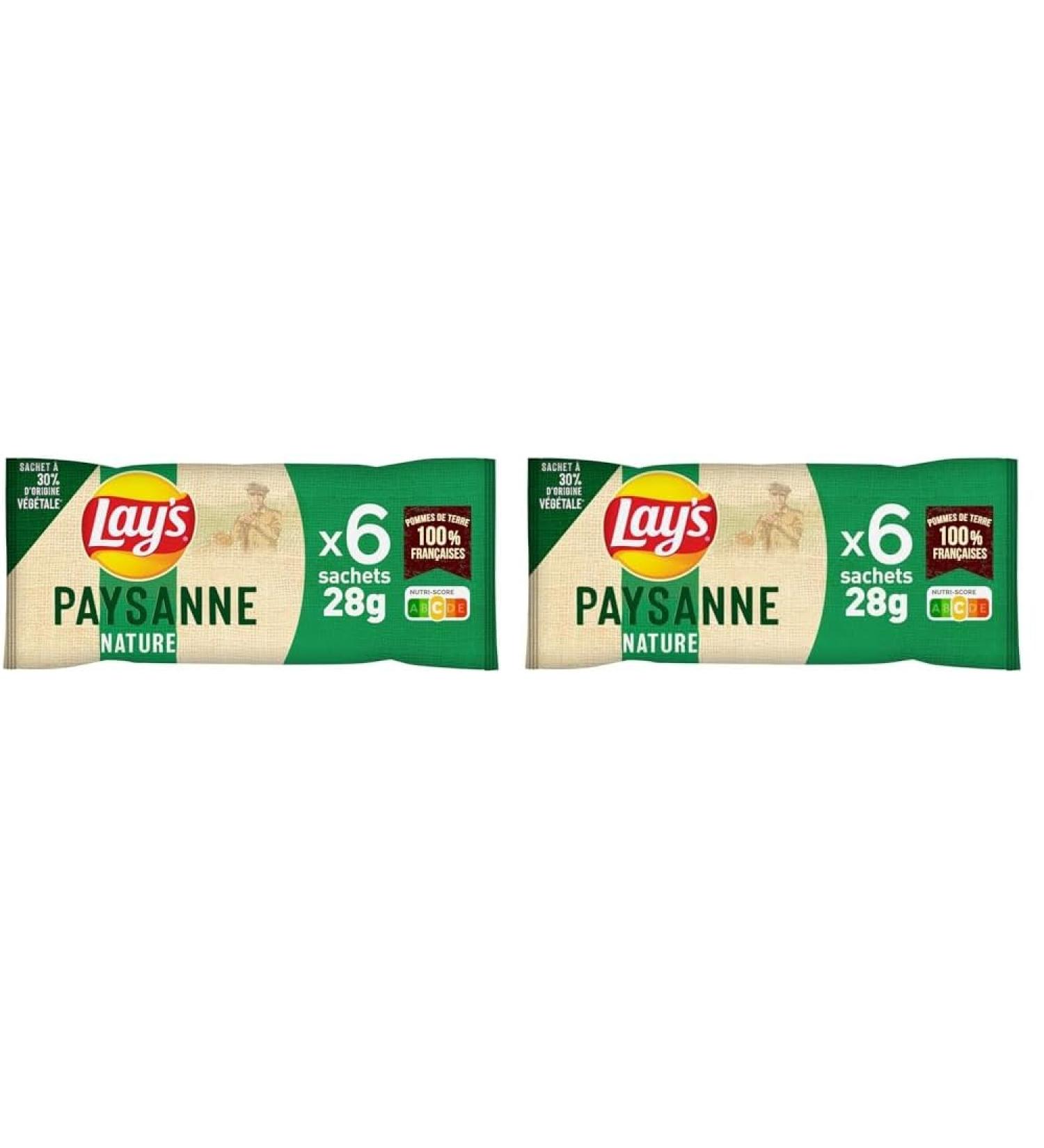Lay's Chips Paysannes Nature 28g - Multipack de 6 (Lot de 2) - Buy Online on GoSupps.com