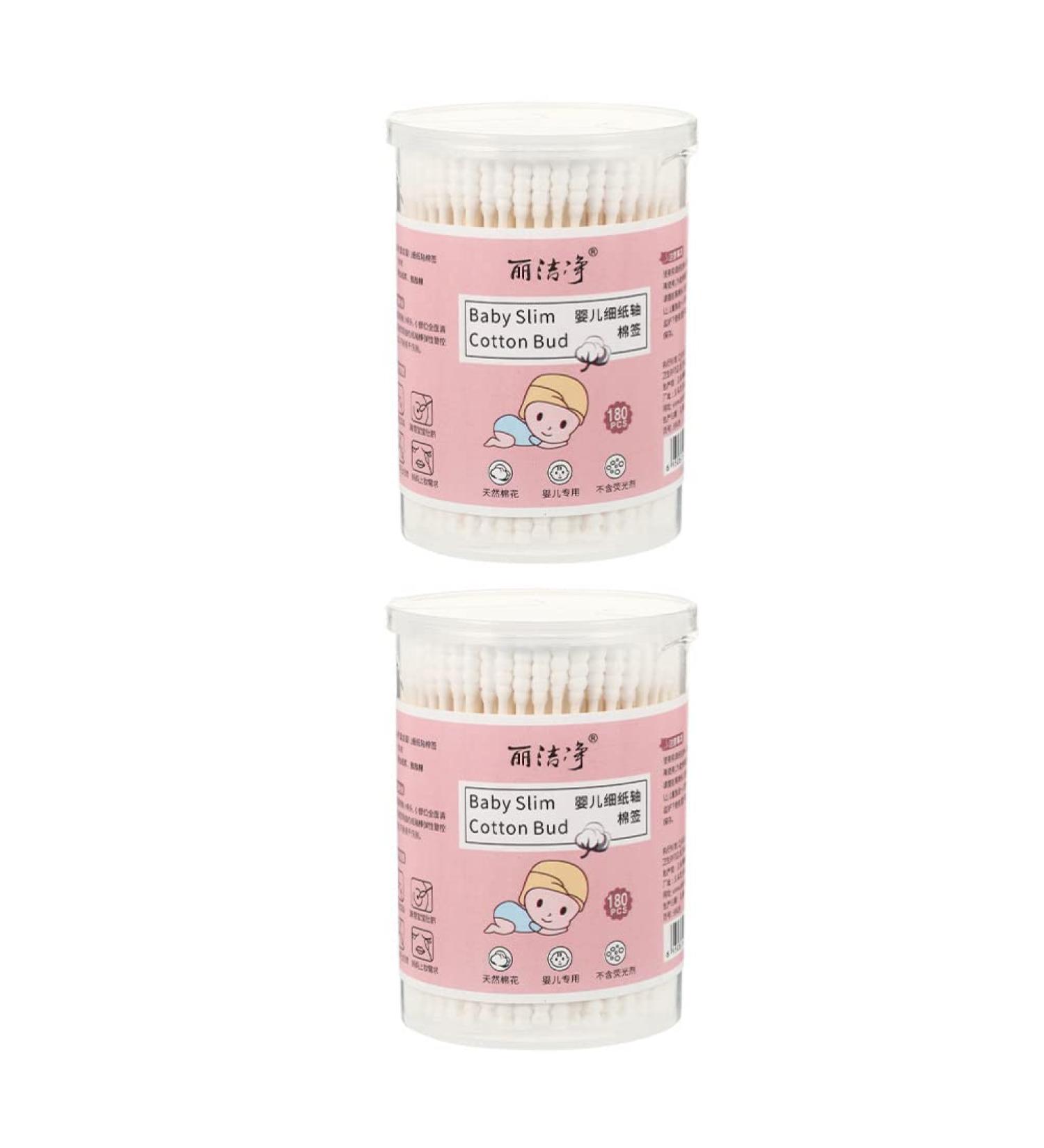 Beavorty Cotton Swabs - 2 Boxes Multi-Purpose Double-Headed Cotton Sticks for Baby Ear Cleaning & Safe Hygiene | International Shipping Available - Buy Online on GoSupps.com