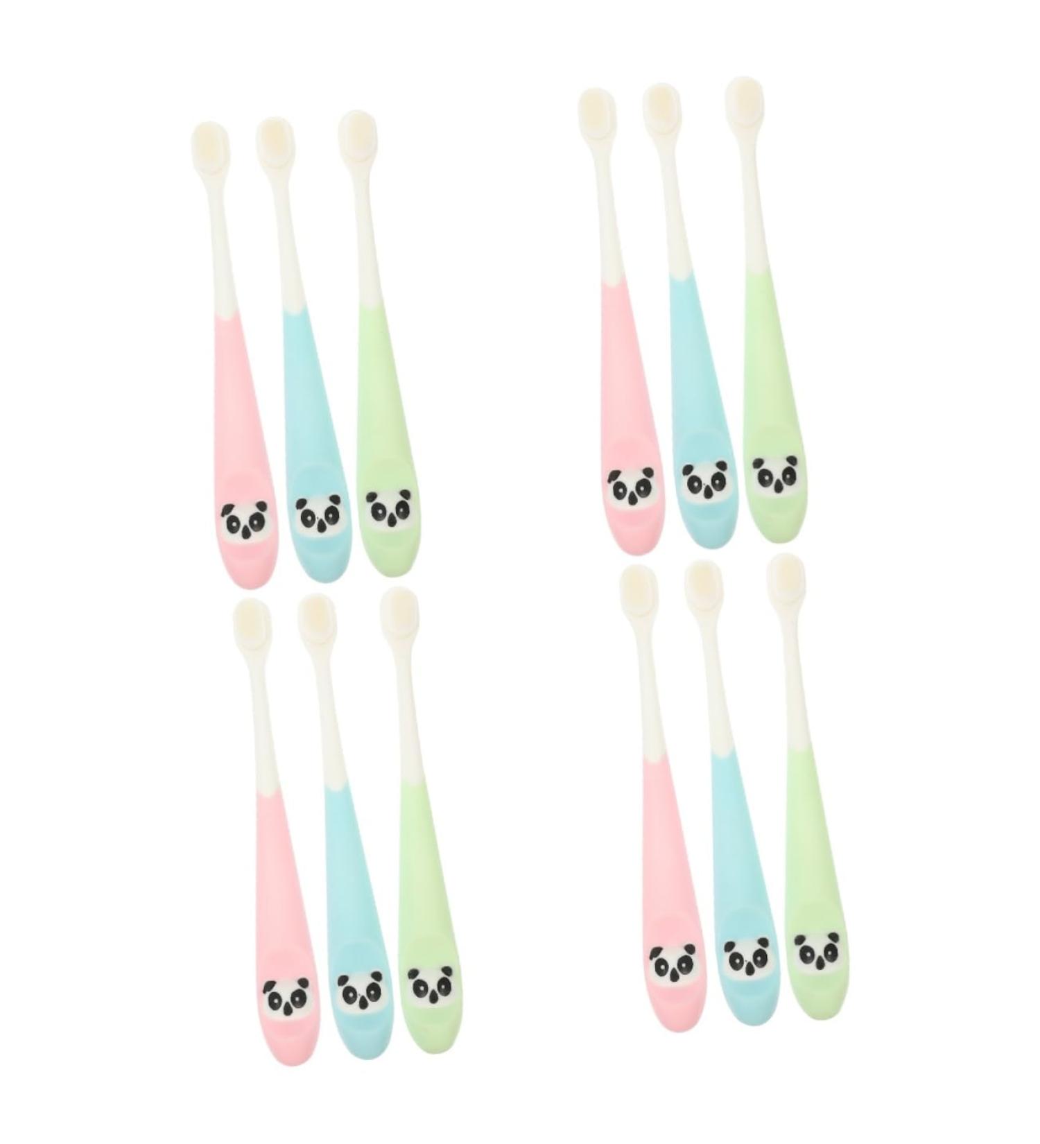 Healvian 12 STK Kids Travel Toothbrush Set - Ergonomic Comfortable Manual Toothbrushes for Children - Beautiful Design for Girls - Perfect for Suitcase Travel - Buy Online on GoSupps.com