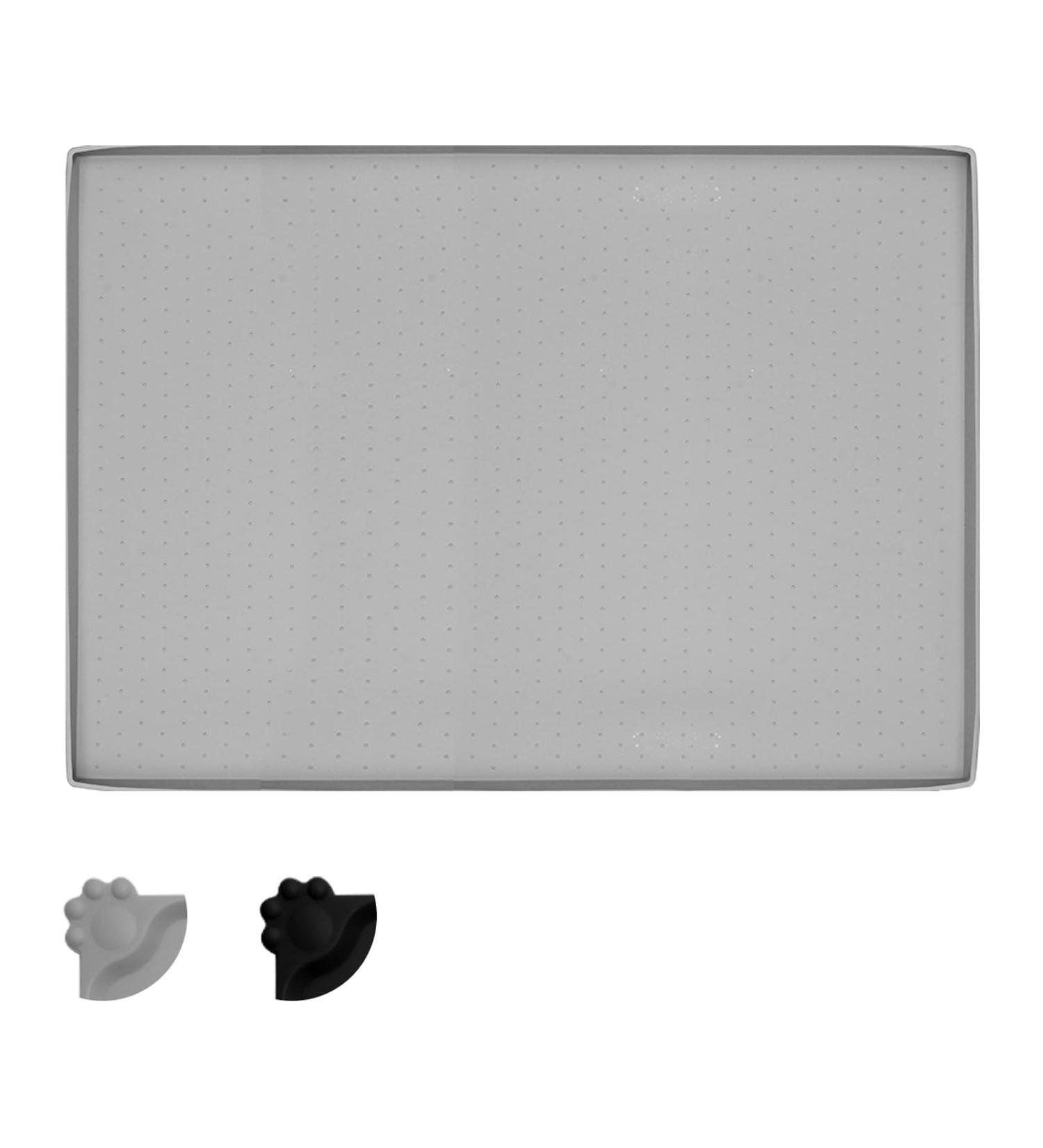 Moacc Slipproof & Waterproof Feed Mats for Dogs & Cats - 47x30cm Gray Point Pattern - Ideal Food Base Underlay - Buy Online on GoSupps.com