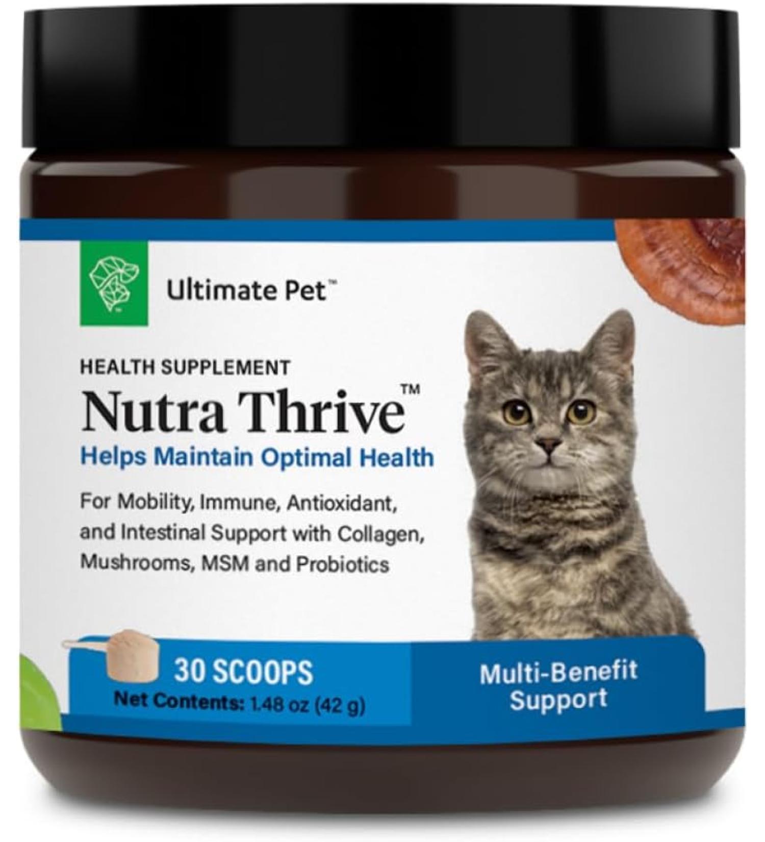 Ultimate Pet Nutrition Nutra Thrive Cat 40-in-1 Nutritional Supplement - 30 Servings - Buy Online on GoSupps.com