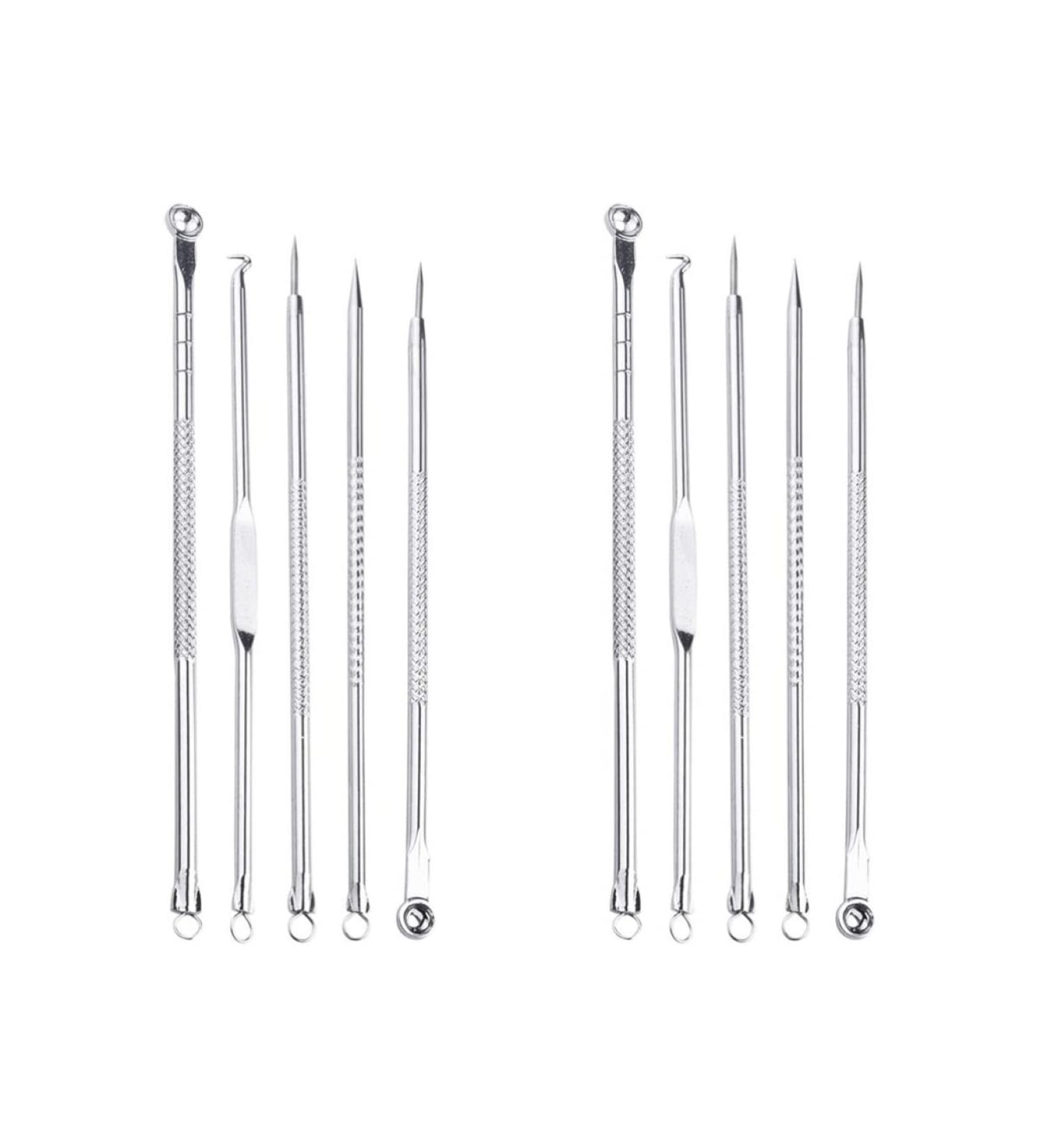 Healifty Removal Needle 2 Sets of 5pcs Needles Facial Blackhead Cleansing Tool with Storage Case Inner Mirror 1 count (Pack of 1) Silverx2pcs - Buy Online on GoSupps.com