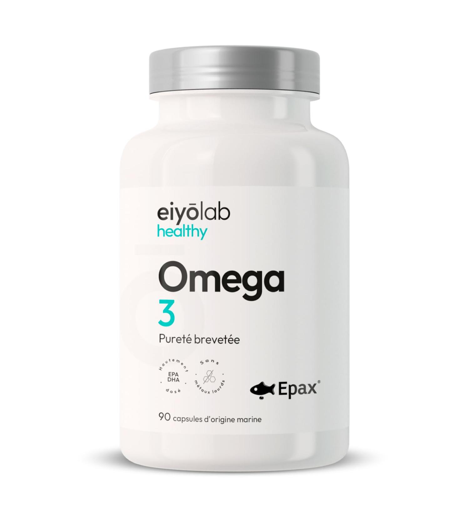 Omega 3 EPAX | Wild Fish Oil 2000 mg | High in Fatty Acids 800 mg EPA + 600 mg DHA for 2 Capsules | Pure and Concentrated Oil with Natural Antioxidants | 90 Soft Capsules | Eiyolab - Buy Online on GoSupps.com