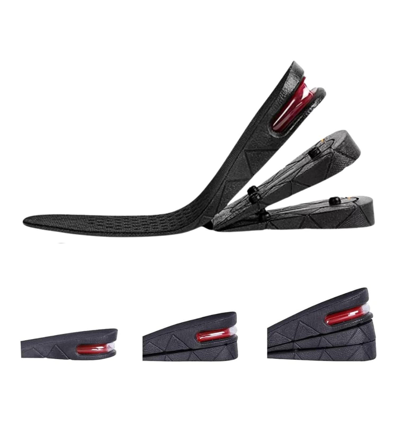 Height Increase Insoles for Men & Women | 2.75" Shoe Lifts with Arch Support | Elevated Cushioned Heel Inserts - Breathable Comfort in Black - Buy Online on GoSupps.com
