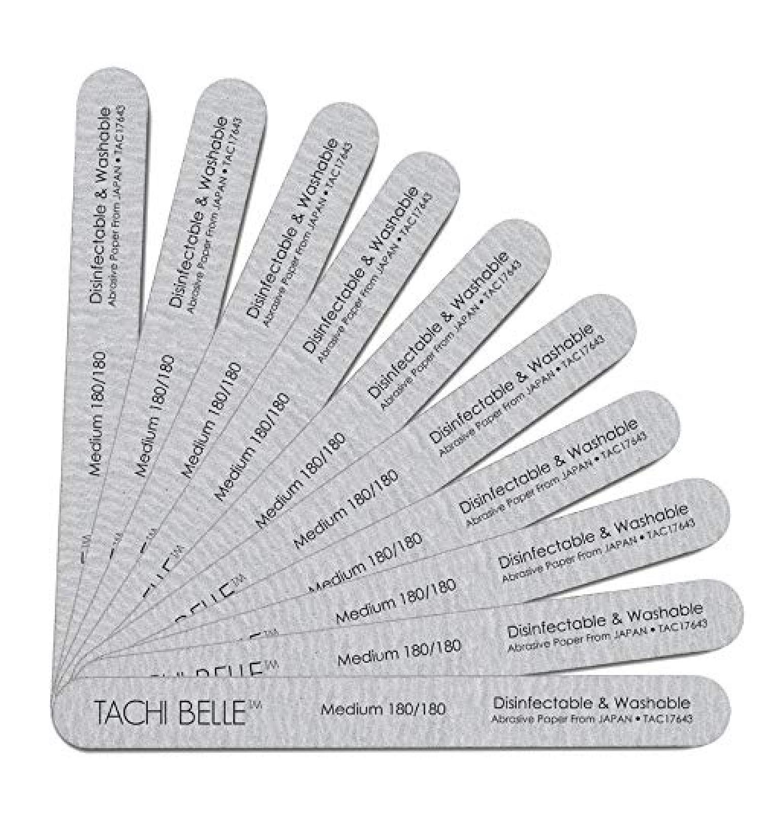 Tachibelle 10 Pcs Premium Japan Abrasive 180/180 Fine Washable Zebra Files for Natural Nails - Buy Online on GoSupps.com
