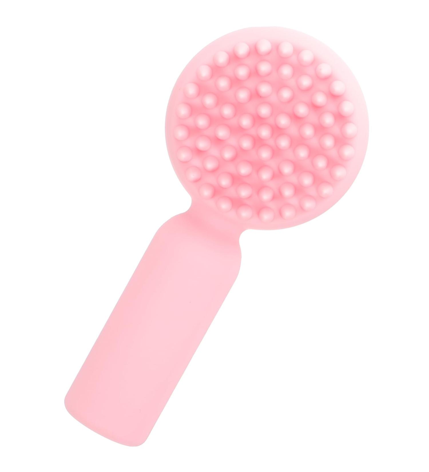 FOYTOKI Silicone Face Brush Silicone Facial Brush Face Scrubber Exfoliator Brush Exfoliate for Face Scrubber Facial Exfoliator Brush Face Silicone Scrubber Silicone Scrubber for Face 11x5cm Pink - Buy Online on GoSupps.com
