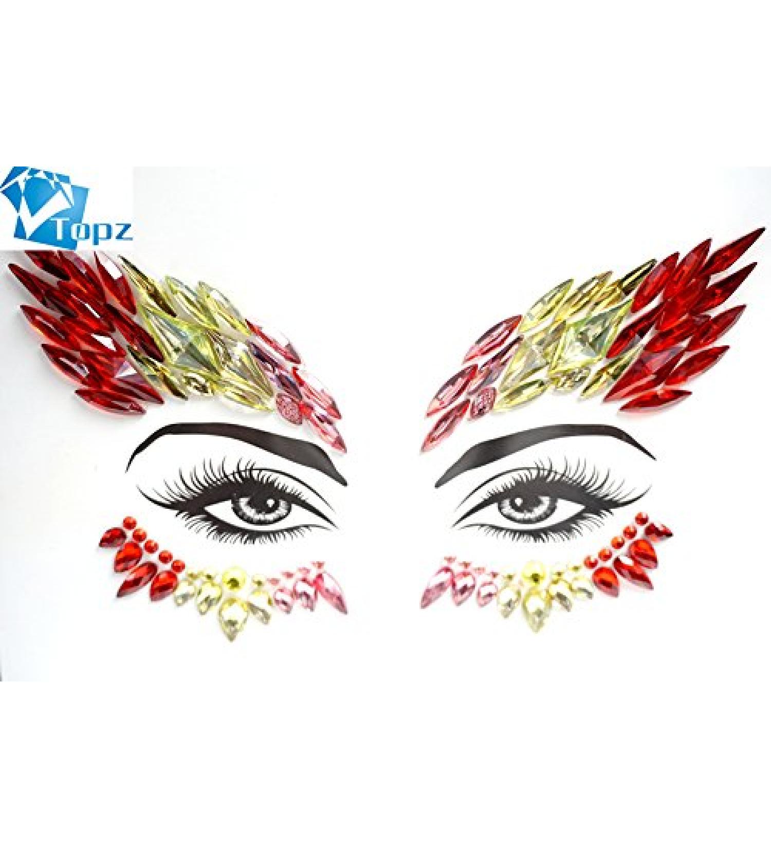 Halloween Face Jewels Stick On Body Stickers - Festive Temporary Tattoo for Christmas Party & Mermaid Outfit - SV04 - Buy Online on GoSupps.com