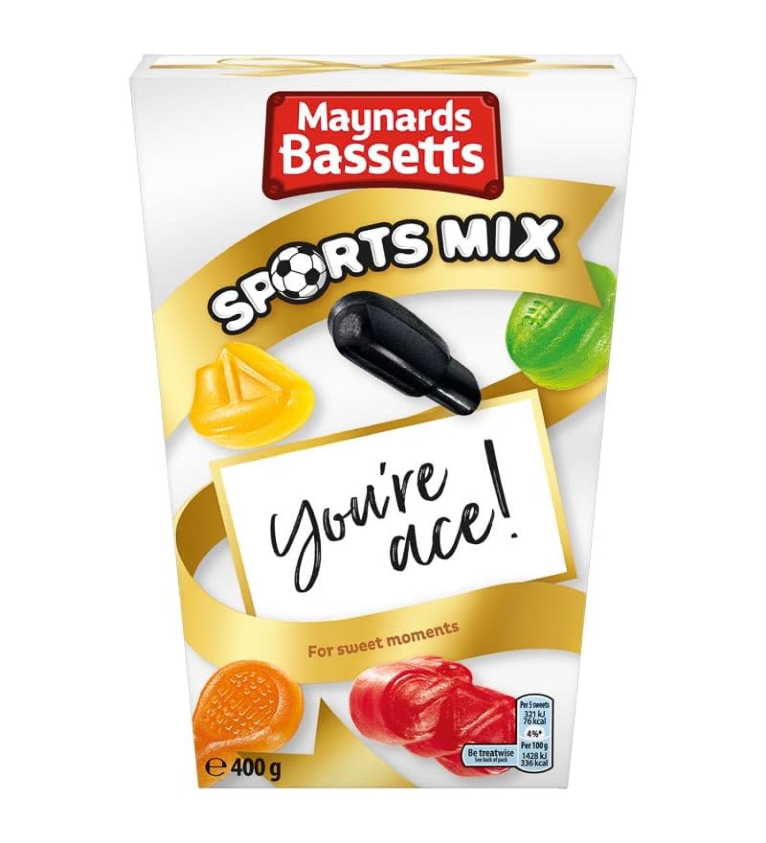 Sports Mix Sweets Gift Carton 350g - Liquorice Allsorts Sweets Gums - Fruit Flavoured Gums In An Assortment Of Sporty Shapes - Made With Natural Colours - Assorted Sweet for Parties Gifts And Sharing