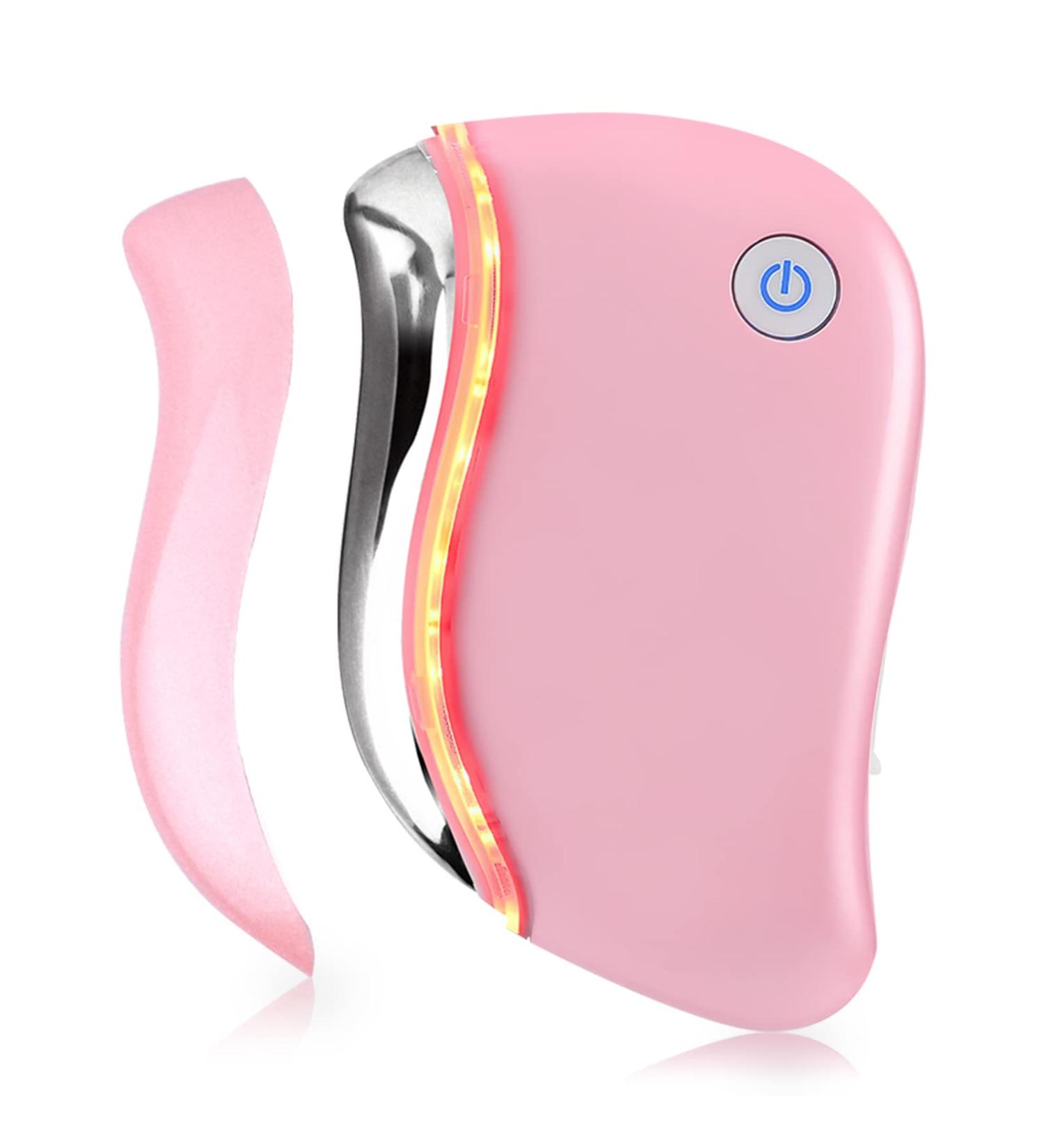 Electric Gua Sha 4-in-1 Anti-Aging Face Massager & Firming Tool - Pink - Buy Online on GoSupps.com