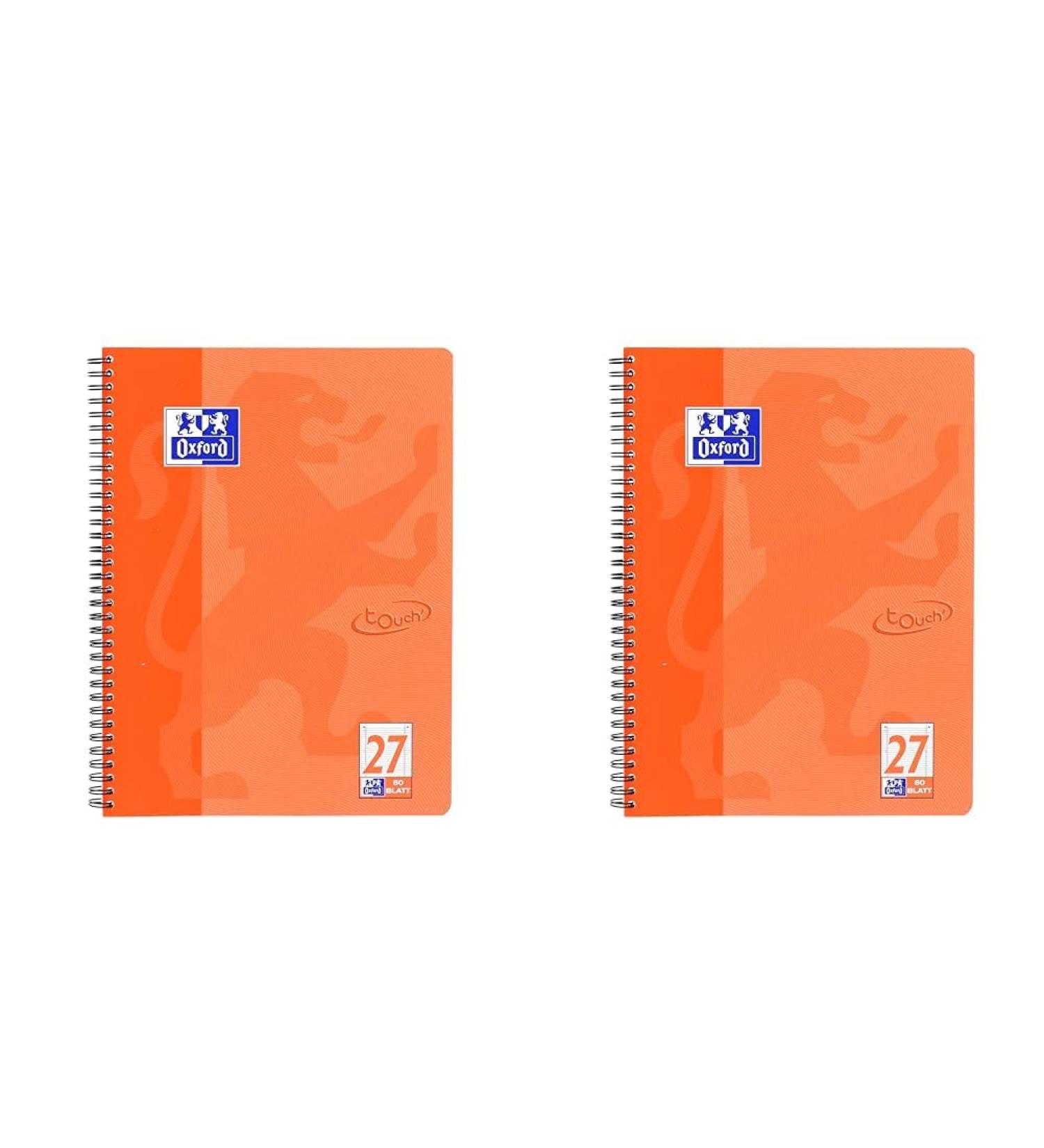 Oxford Touch A4 College Block - Ruled with Double Margin 80 Sheets Coral (Pack of 2) | International Shipping Available - Buy Online on GoSupps.com