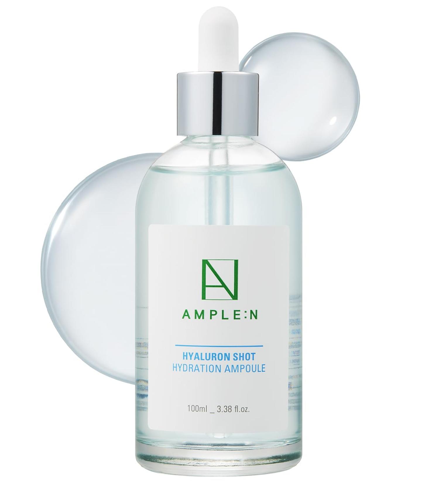 AMPLE:N Hyaluron Shot Hydration Serum - Plump & Hydrate with Hyaluronic Acid - Anti-Aging Moisturizer for Glowing Skin 3.38 fl. oz - Buy Online on GoSupps.com