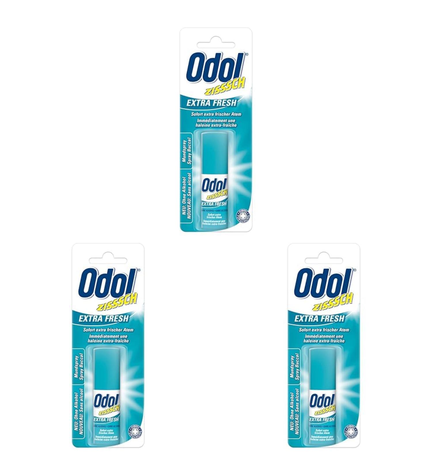 Odol Mouth Spray Extra Fresh 15ml - Instant Fresh Breath Alcohol-Free Pack of 3 | International Shipping Available - Buy Online on GoSupps.com