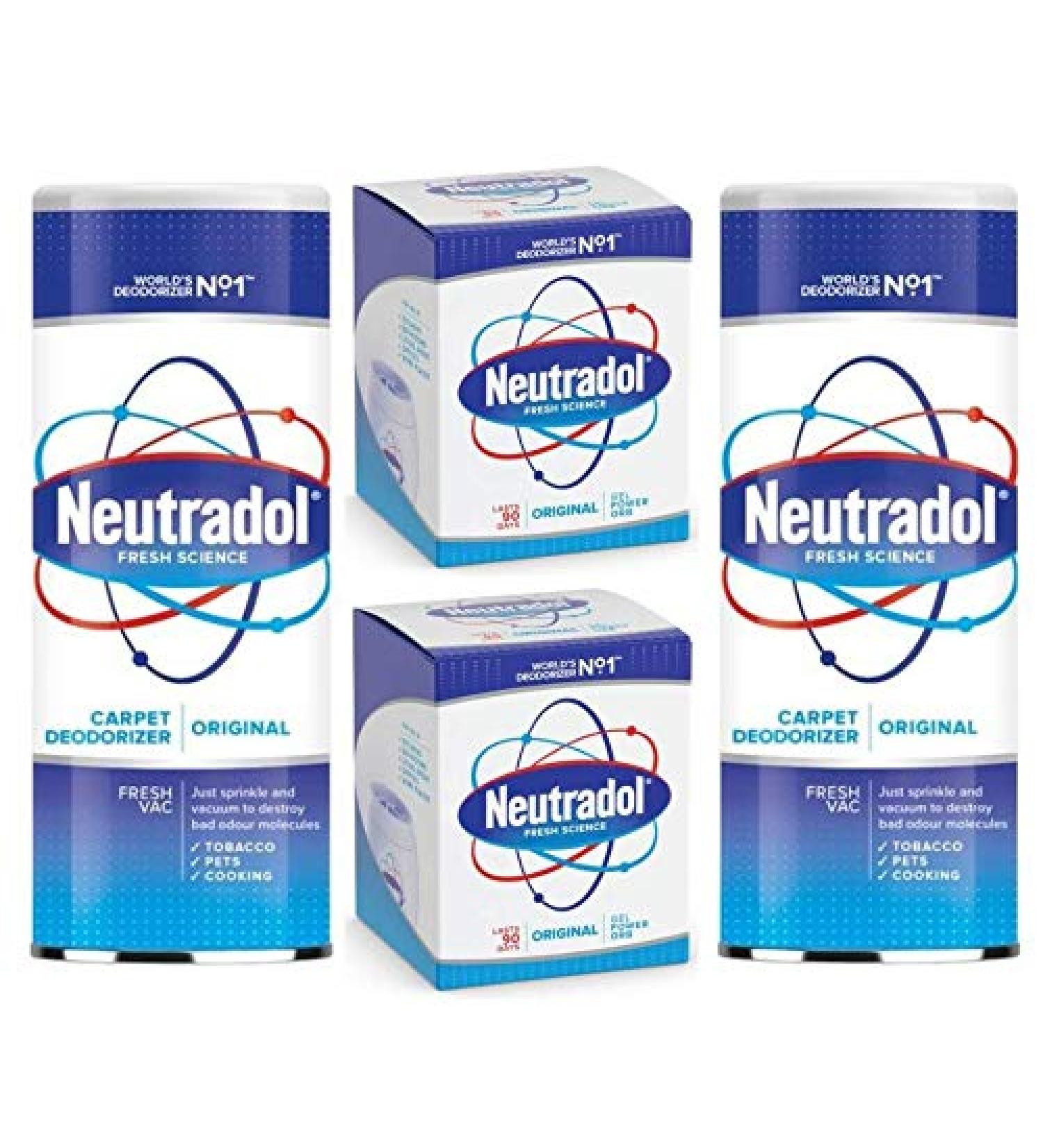 Neutradol Original Carpet Deodoriser and Gel Power Orb Set - Freshen Homes and Offices with 2x Deodorisers and 2x Power Orbs - Buy Online on GoSupps.com