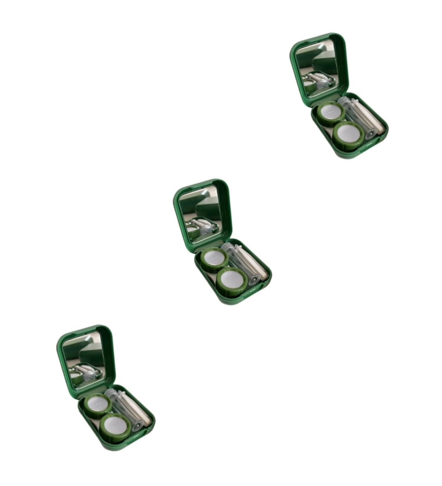 Healeved Small Contact Lens Container with Mirror - Frosted Organizer & Travel Case for Contacts - Decorative Plastic Holder - Buy Online on GoSupps.com