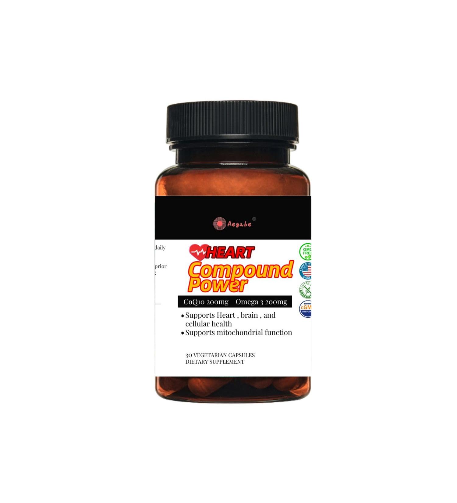 High-Potency CoQ10 200mg + Omega-3 200mg Supplement 4X Absorption Dual-Action Formula for Heart & Brain Support Cognitive Function Cellular Energy & Daily Wellness 30 Day Supply - Buy Online on GoSupps.com