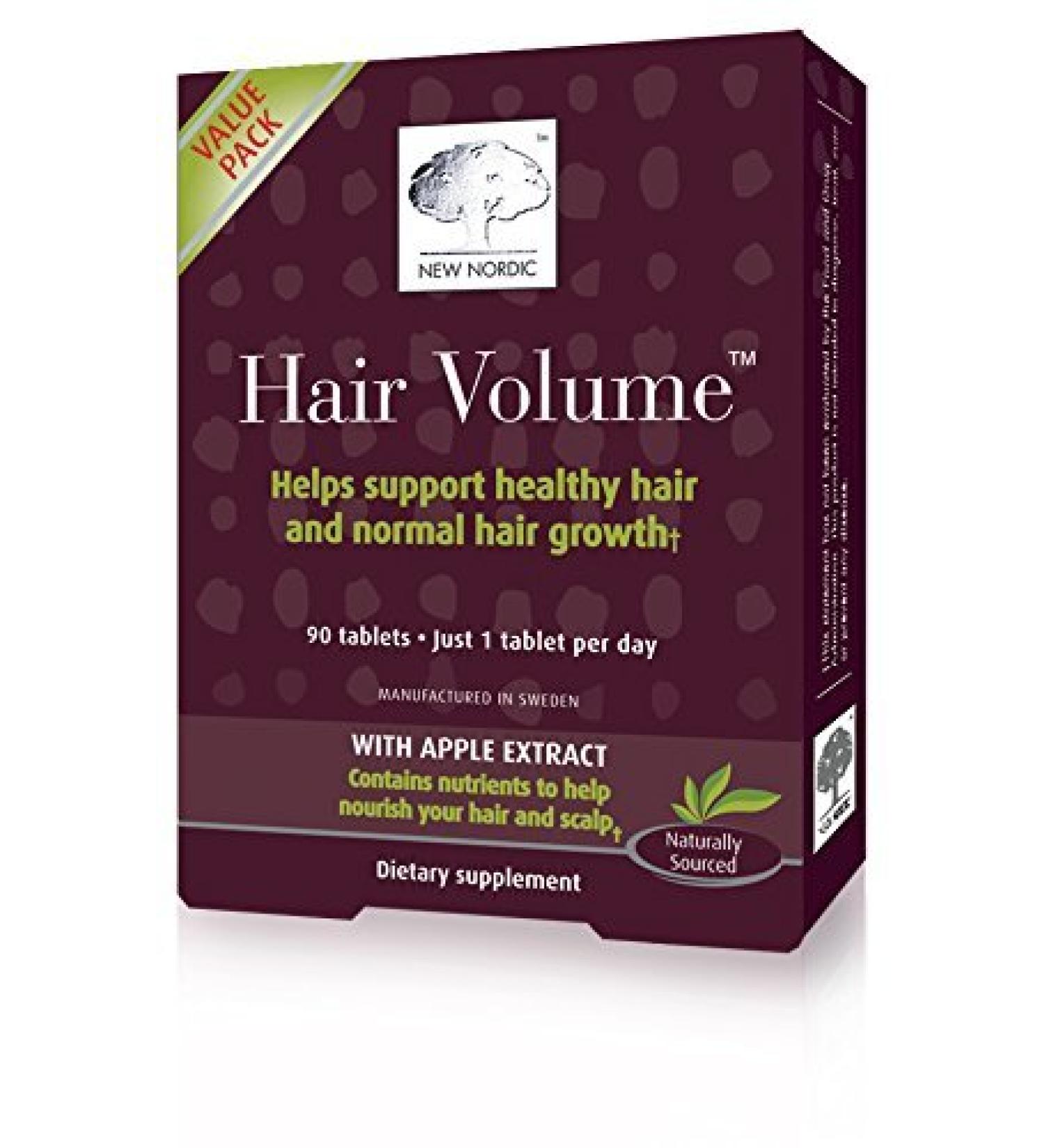 New Nordic Hair Volume w/Apple Extract  90 Tablets