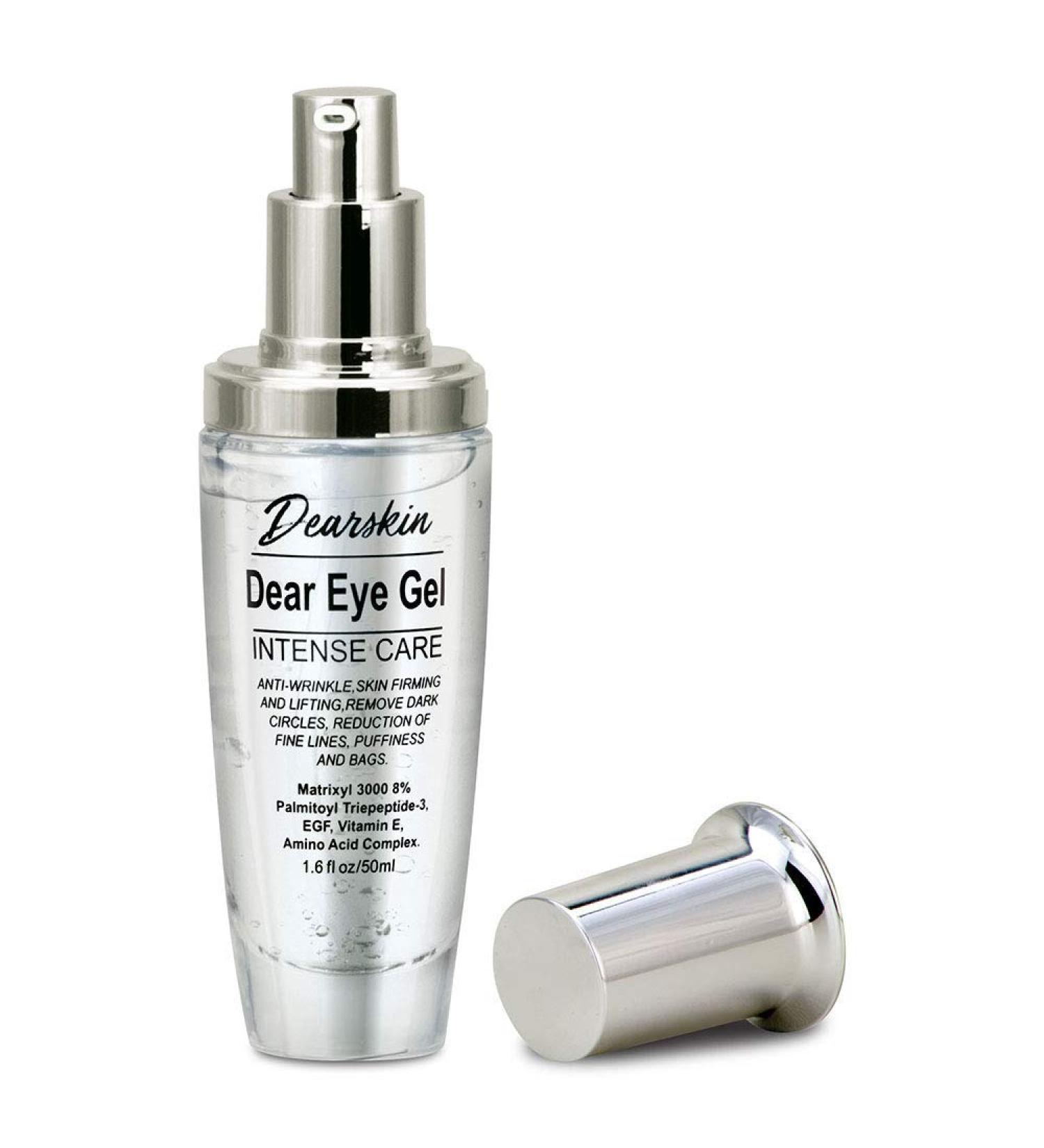 Dearskin Eye Gel - Anti-Aging Treatment for Puffiness, Wrinkles, Dark Circles - With Matrixyl 3000 & Hyaluronic Acid - Vegan Formula - Buy Online on GoSupps.com