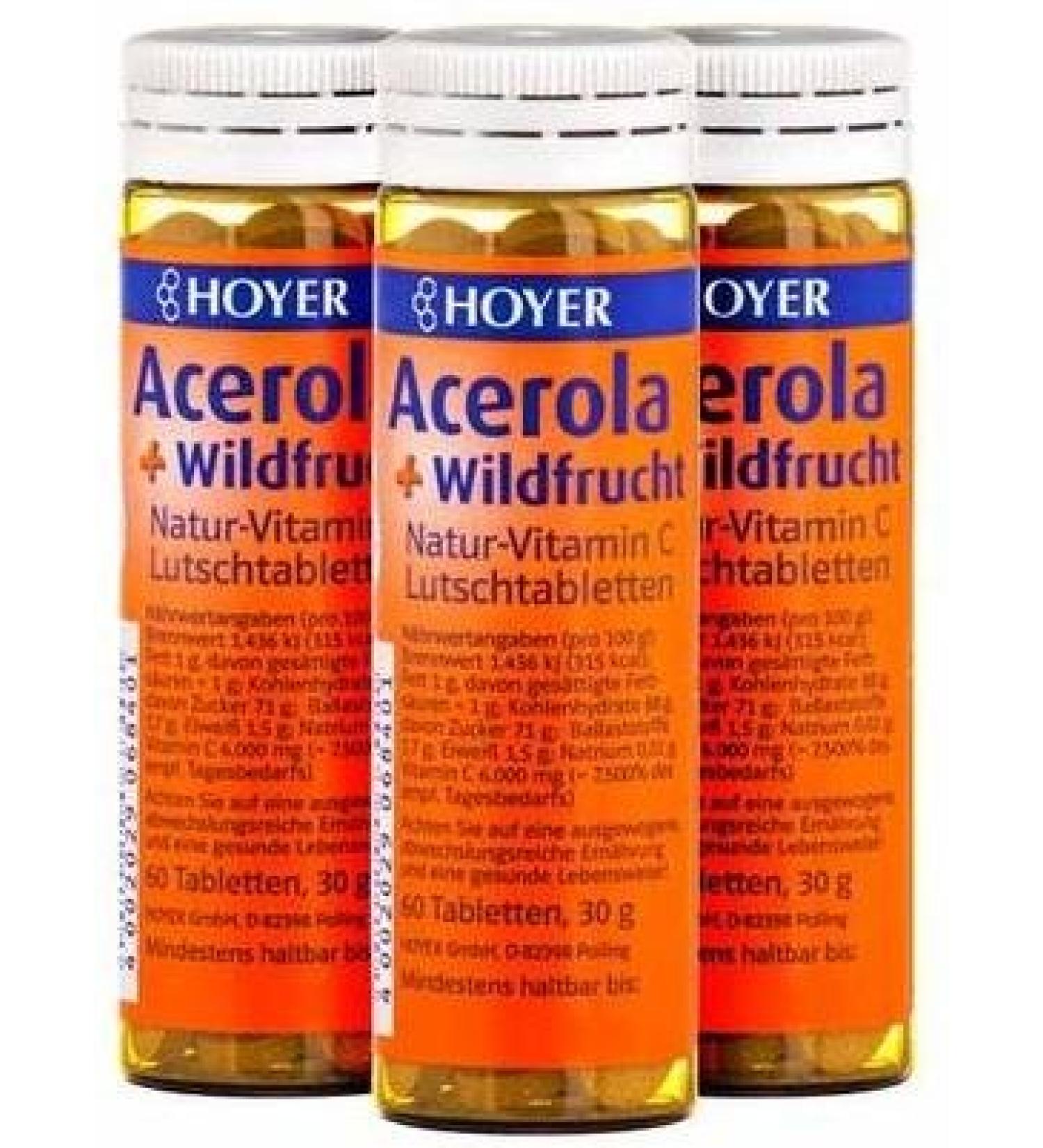 Hoyer HOYER Acerola & Wild Fruit Tablets (3 x 30g)
