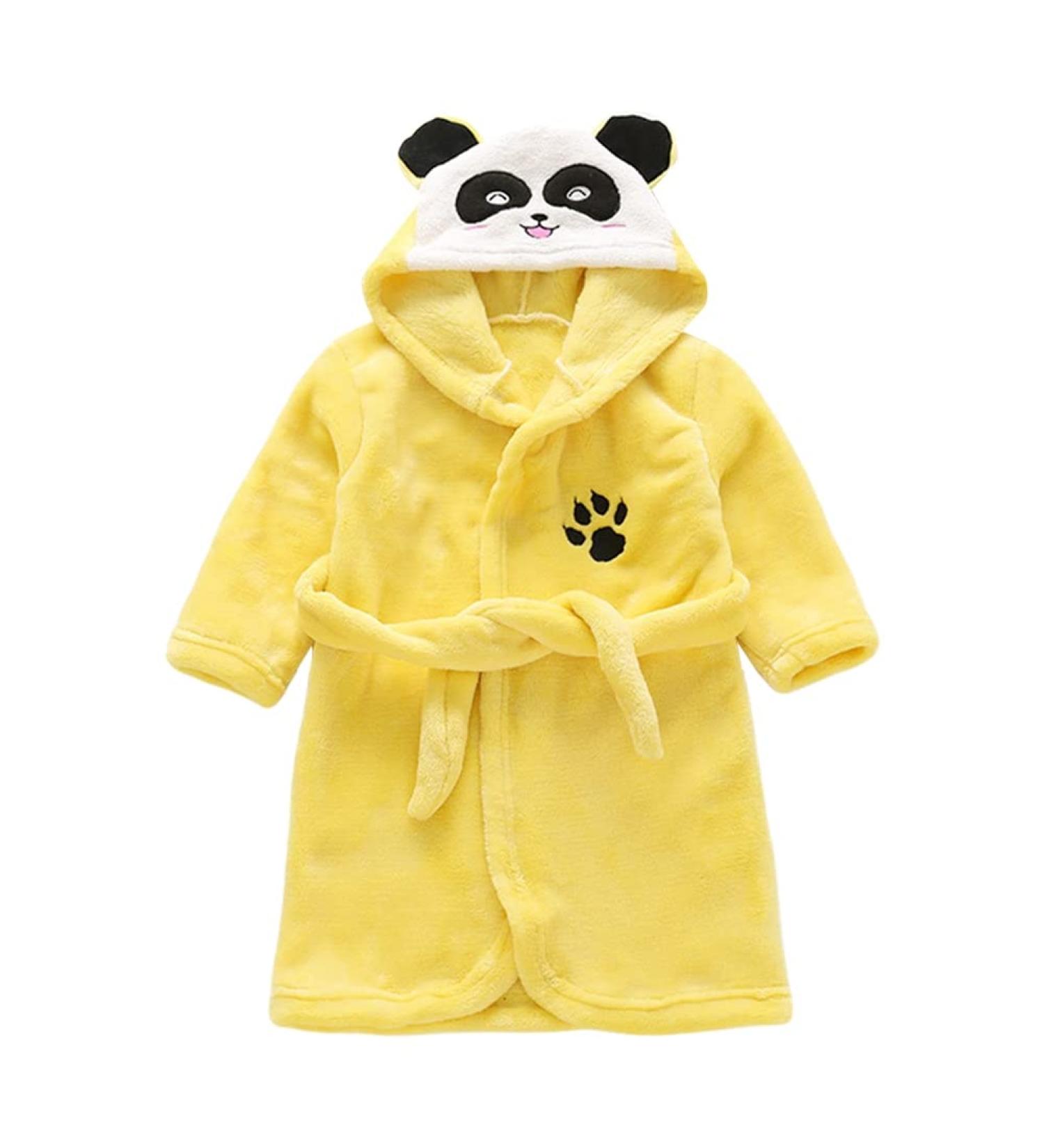 Miyanuby Soft Flannel Panda Bathrobe for Kids | Animal Hoodie Nightwear for Boys & Girls (3-4 Years) | Perfect Gift - Buy Online on GoSupps.com