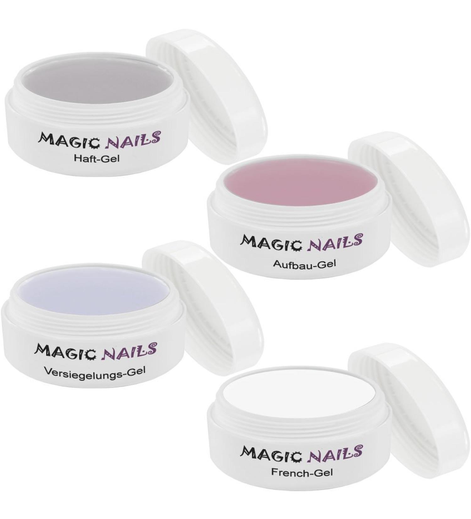 Magic Items 4-pack UV gel set adhesive gel builder gel sealing gel French gel 15ml each