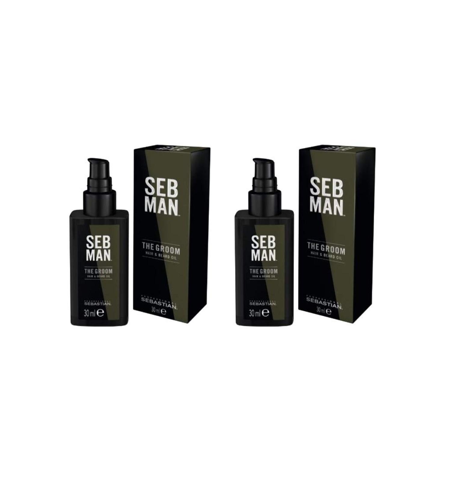 Seb Man The Groom Hair & Beard Oil Duo Pack - 2 x 30ml | Premium Grooming Essential for Men | International Shipping Available - Buy Online on GoSupps.com