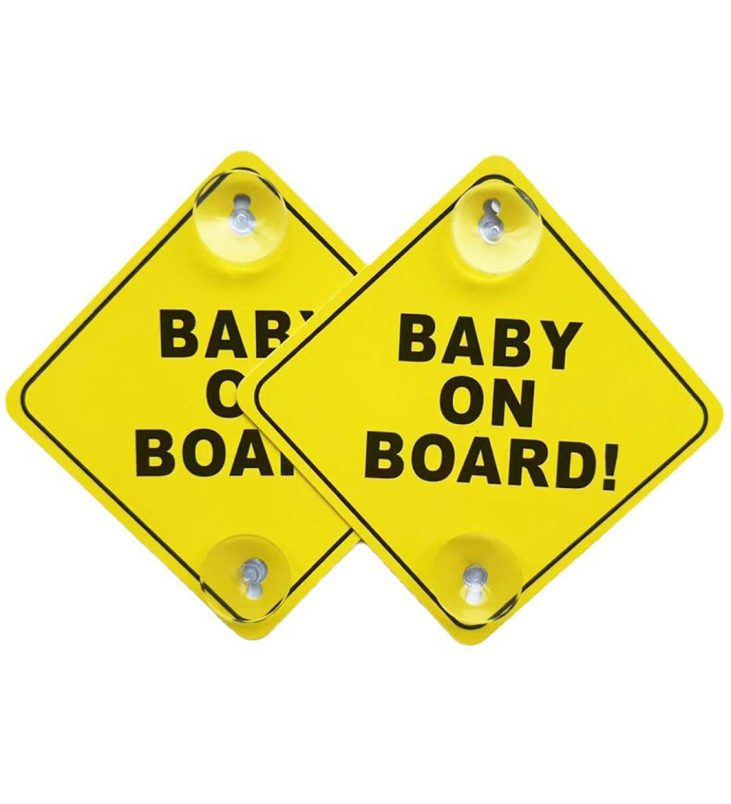 VZUHSW 2x Baby On Board Car Signs - Reusable & Durable Safety Signs for Kids | Perfect for Young Parents - Buy Online on GoSupps.com