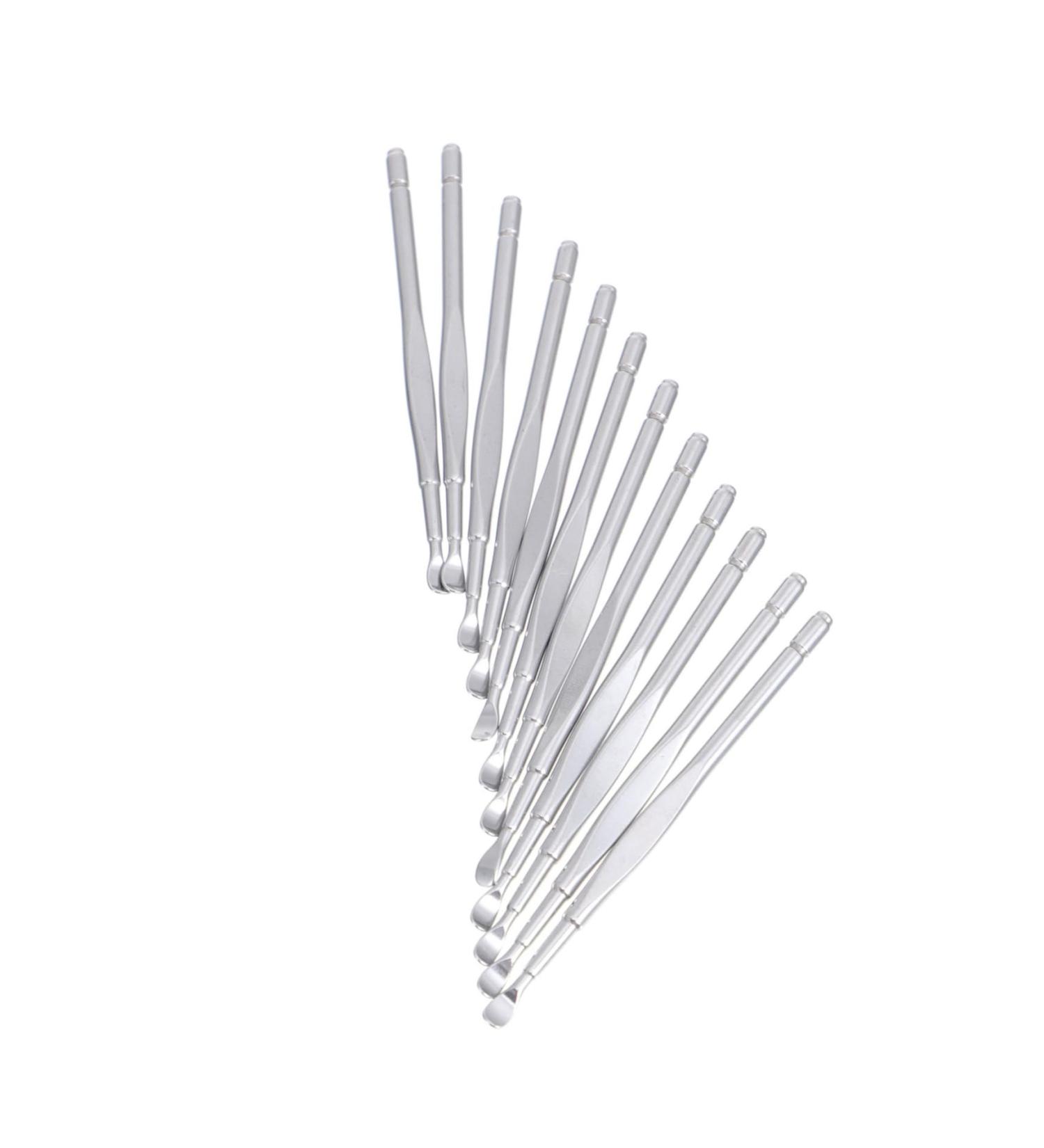 FRCOLOR 12pcs Stainless Steel Ear Cleaning Tools - Ear Wax Curette & Scoop Remover - Silver Ear Care Picks for Easy Earwax Removal - Durable 8.5x0.5cm - Buy Online on GoSupps.com