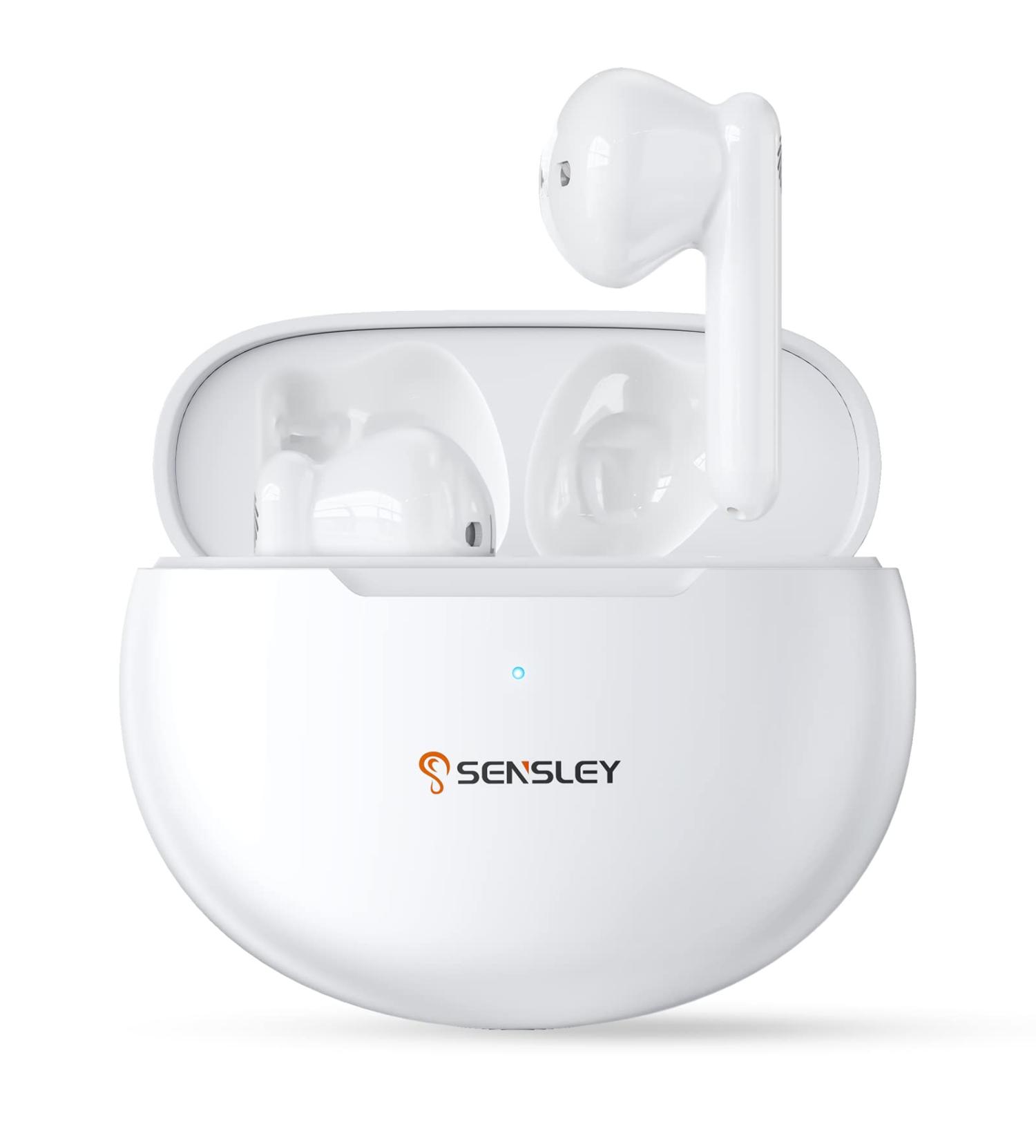 Sensley S01 Rechargeable Hearing Aids for Seniors & Adults - Noise Canceling Invisible Amplifier with Portable Charging Case (Pearl White) - Buy Online on GoSupps.com