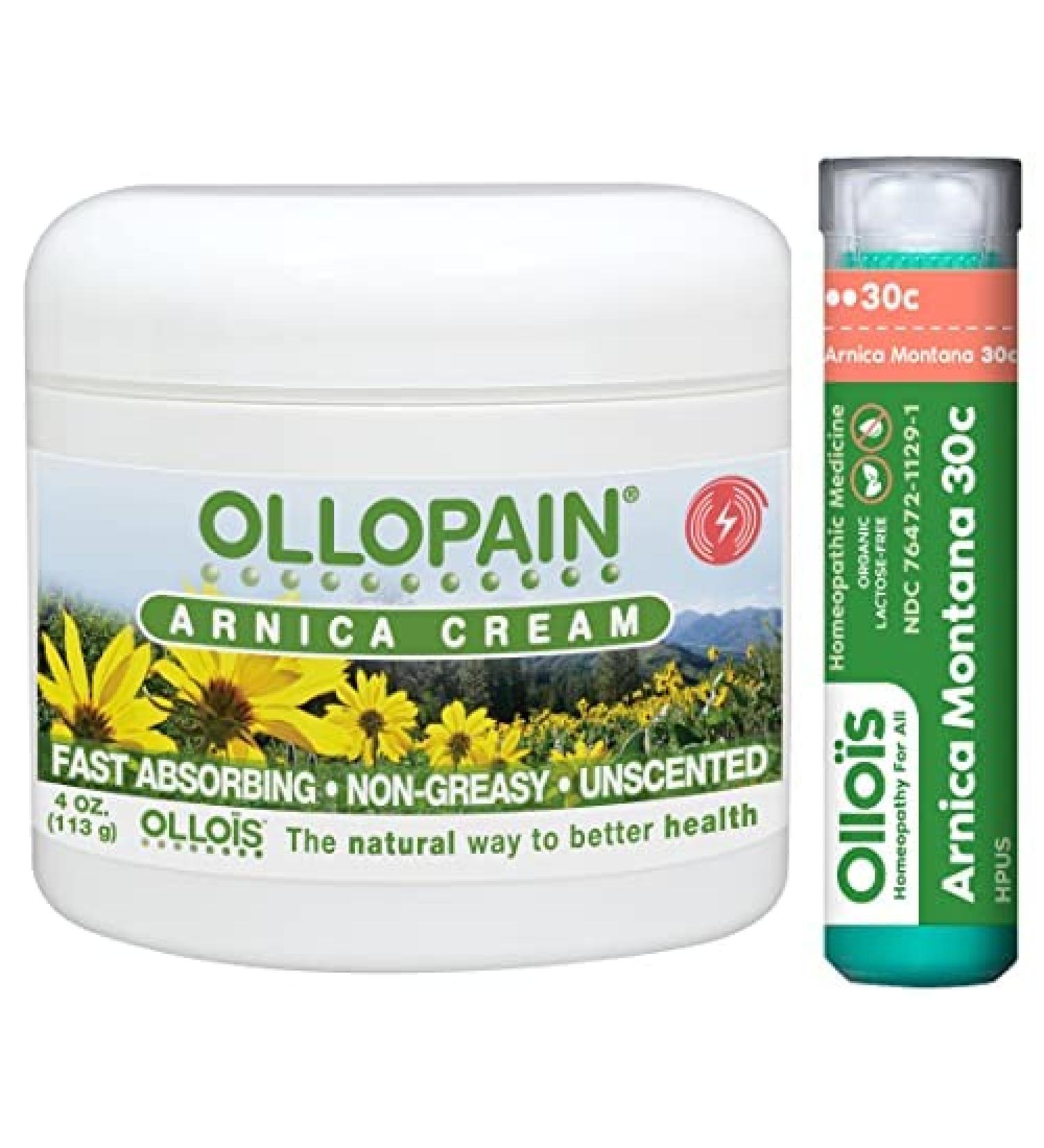 OLLOIS OLLOPAIN Arnica Bundle - Cream (4oz) + Pellets (80ct) - Buy Online on GoSupps.com