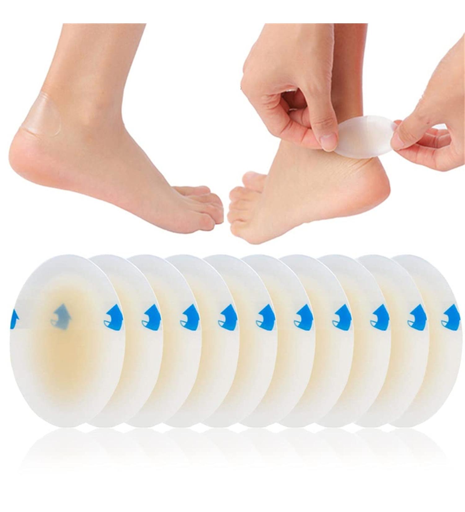 Blister Heel Protection Pads - 10 Self-Adhesive Waterproof Bandages for High Heels Fingers & Toes | Padded Blister Treatment (37mm x 55mm) - Buy Online on GoSupps.com