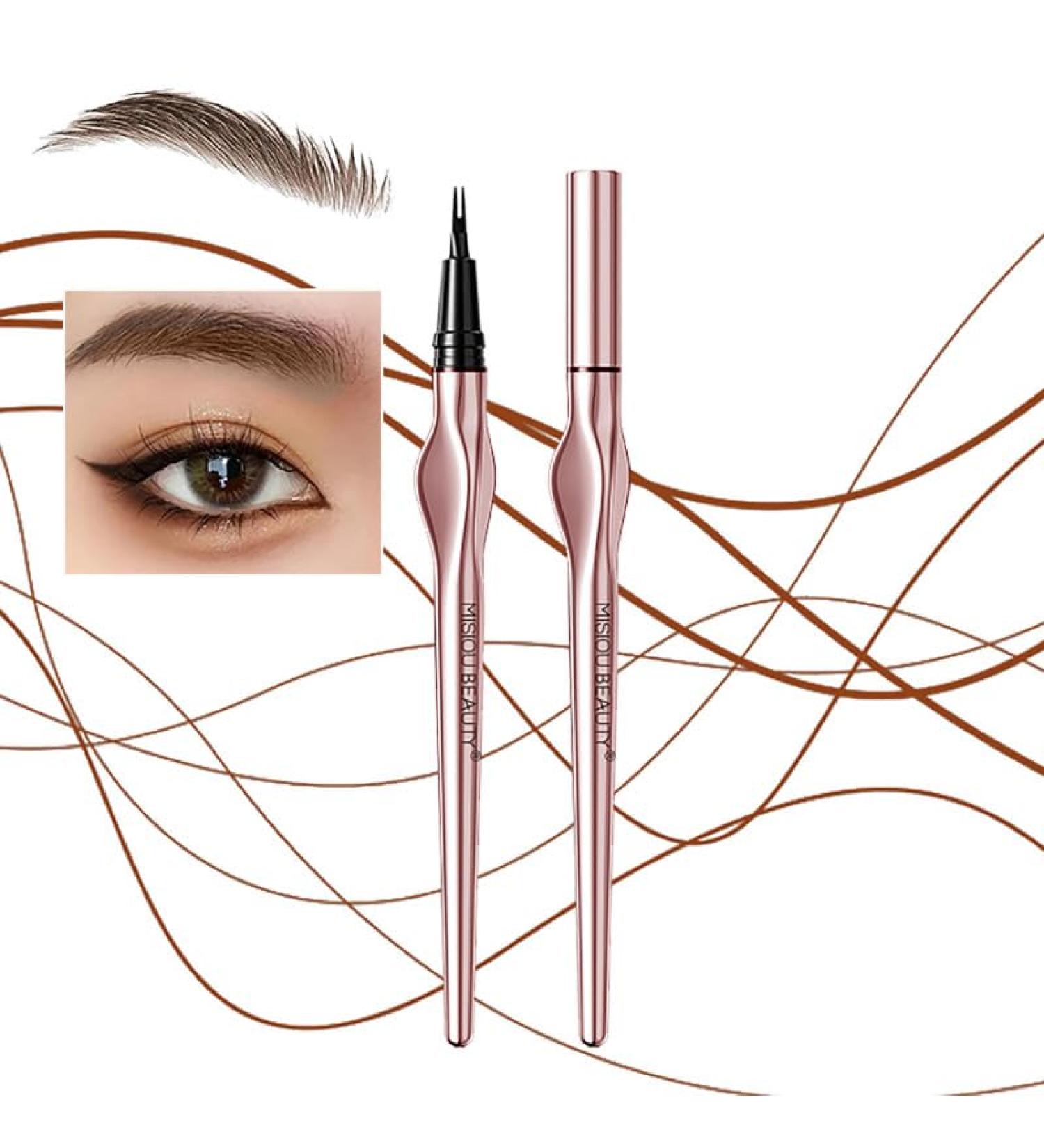 Buy Waterproof Brown Eyebrow Liquid Pencil - Dual Tipped Micro-Fork Smudge Proof & Long-Lasting Eyeliner for Women | High Pigment & Quick Drying #01 Brown - Buy Online on GoSupps.com