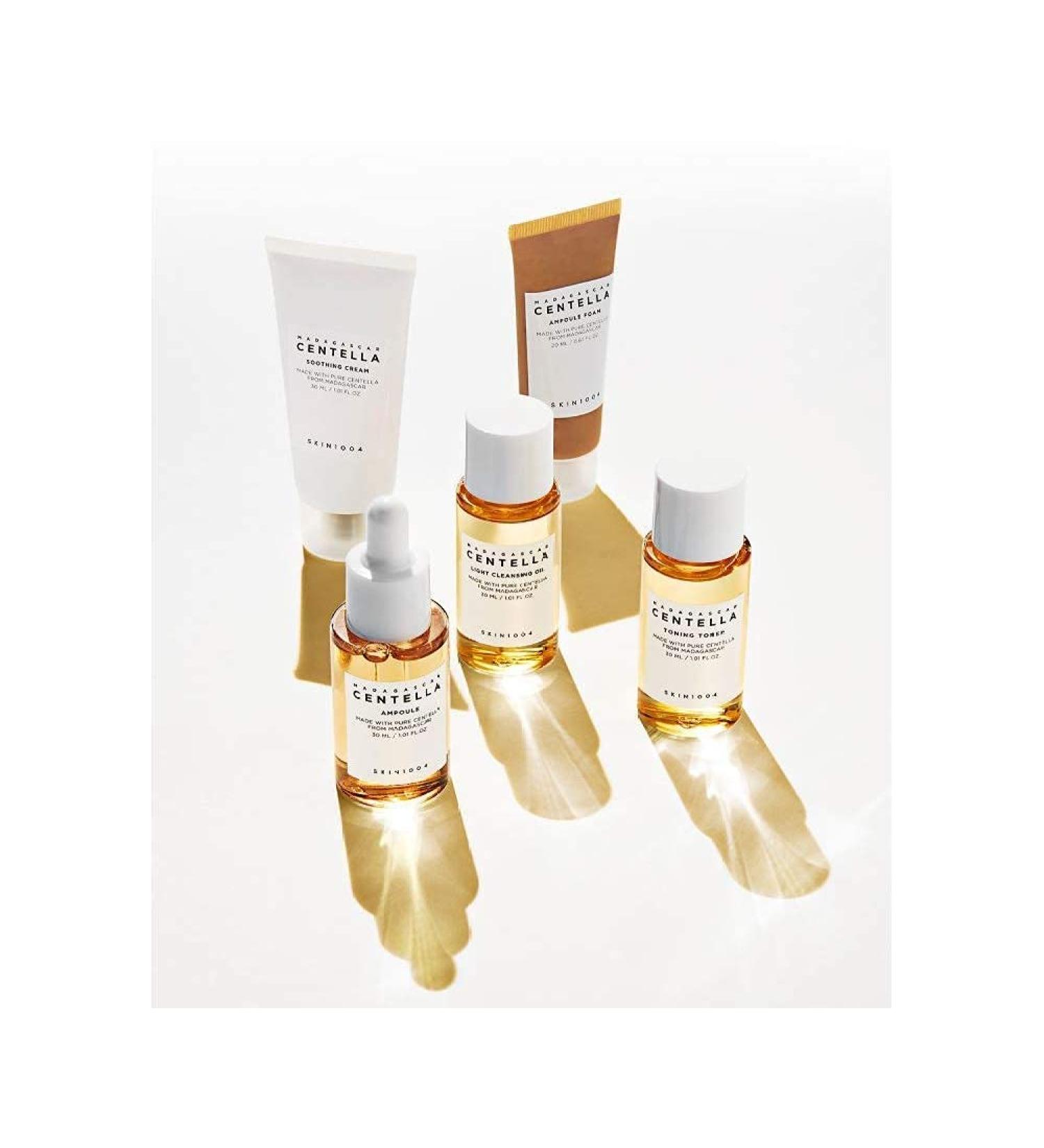 SKIN1004 Madagascar Centella Travel Kit | Toner, Ampoule, Cream & Cleanser | Basic Skincare Pouch | Soothing & Calming Essentials - Buy Online on GoSupps.com