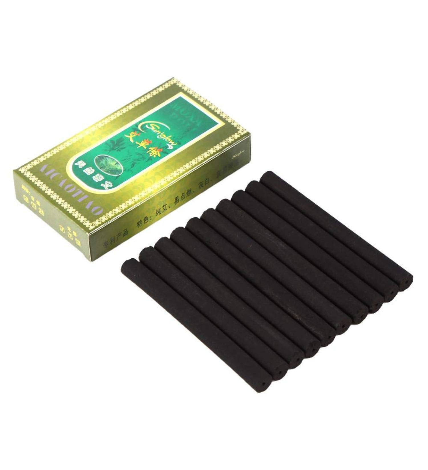 Buy Smokeless Chinese Cone Moxibustion Sticks - 10 Pieces for Acupuncture & Healing Therapy - Buy Online on GoSupps.com
