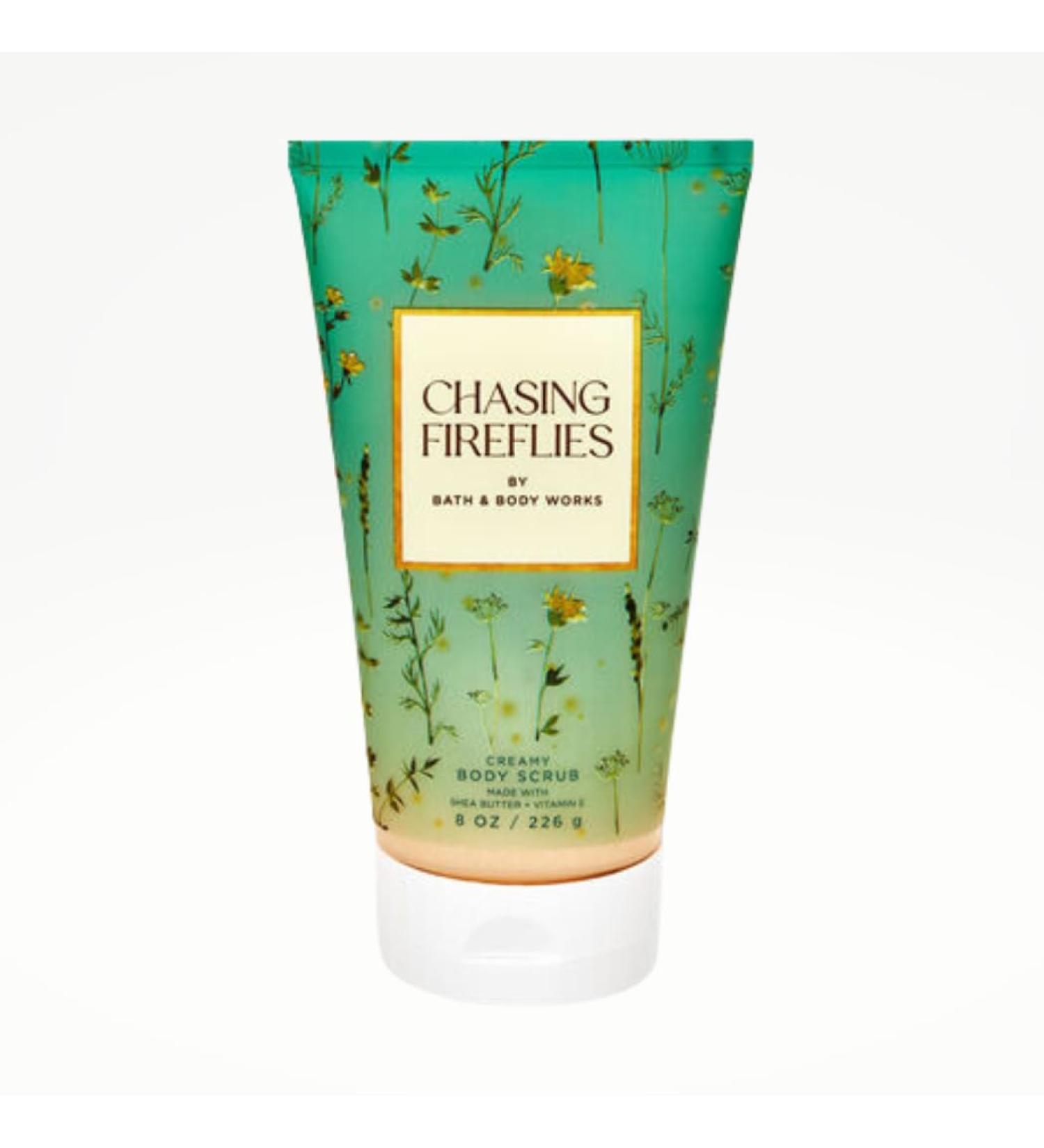 Bath & Body Chasing Fireflies Creamy Body Scrub with Shea Butter + Vitamin E 8 oz / 226 g (Packaging May Vary)