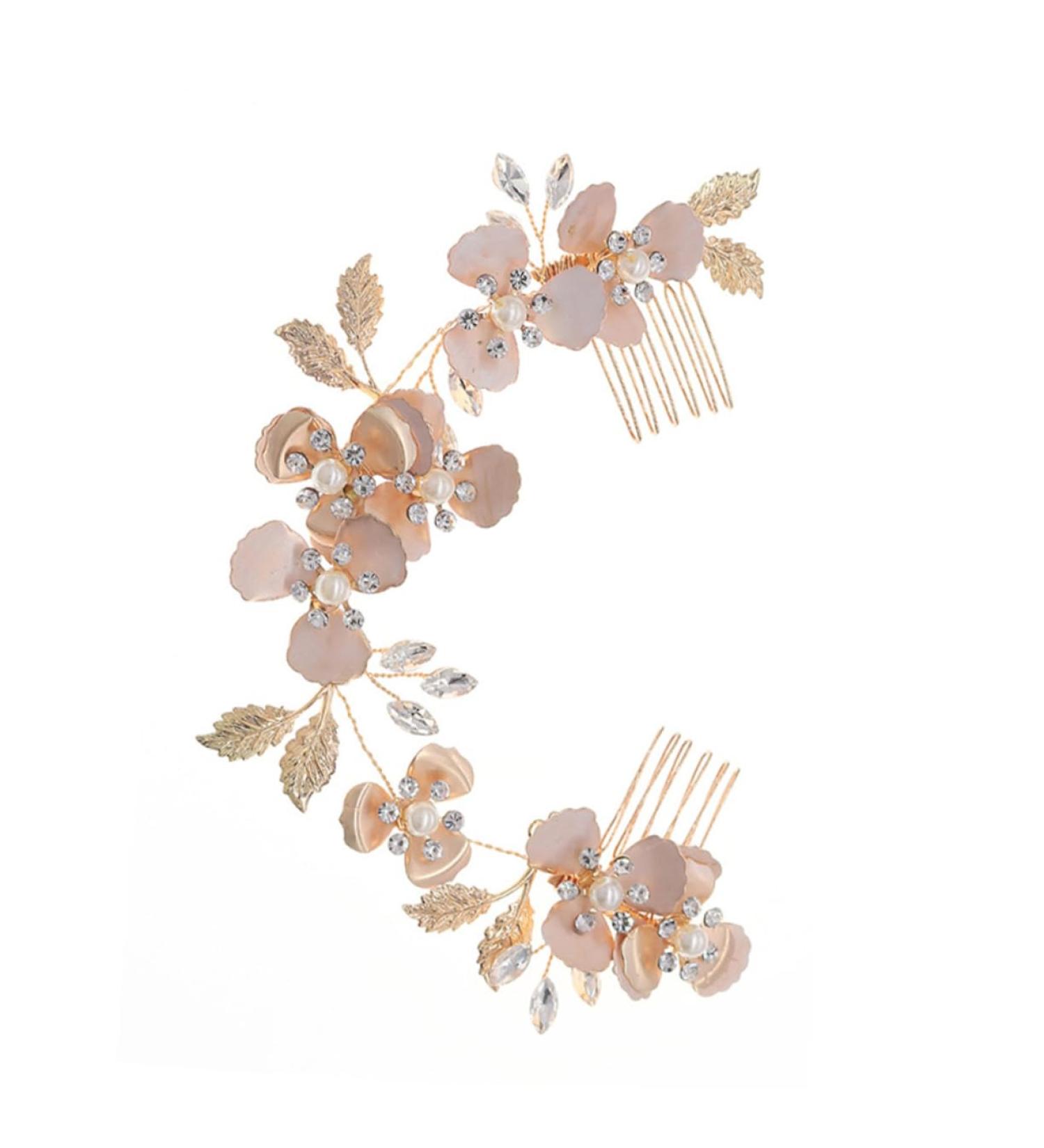 Didiseaon Pearl Rhinestone Couple Combs Hair Claw Clips for Women Crystal Headpiece Bridal Hair Comb Bridal Headpiece Combs Decorative Crystal Flower Copper Wire Wedding Miss - Buy Online on GoSupps.com